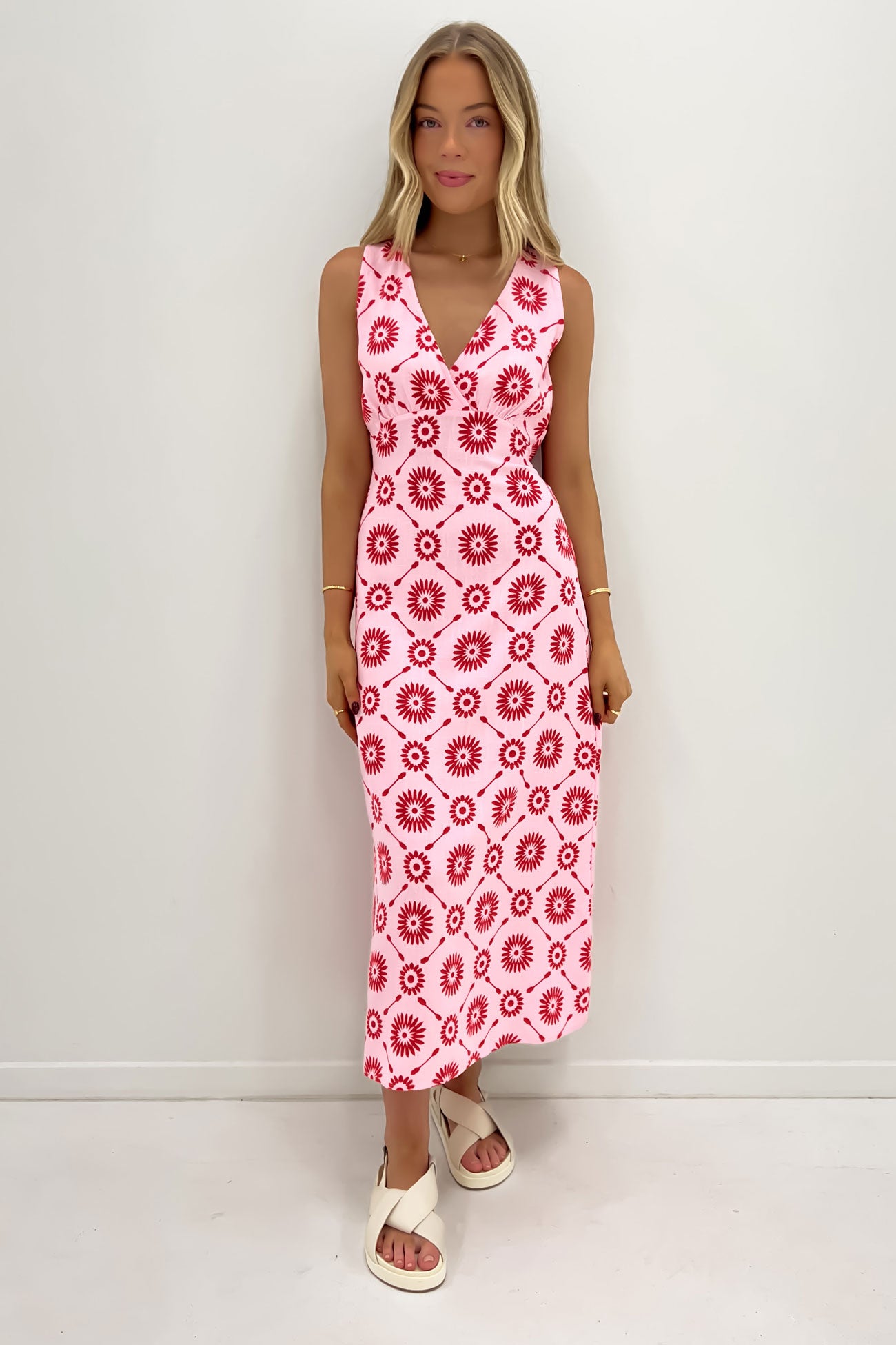 Haven Midi Dress Strawberry Delight