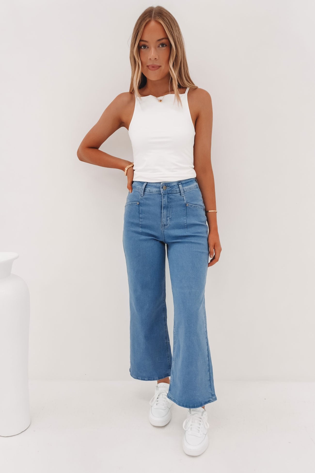 Hilary Pant Denim Mid Wash