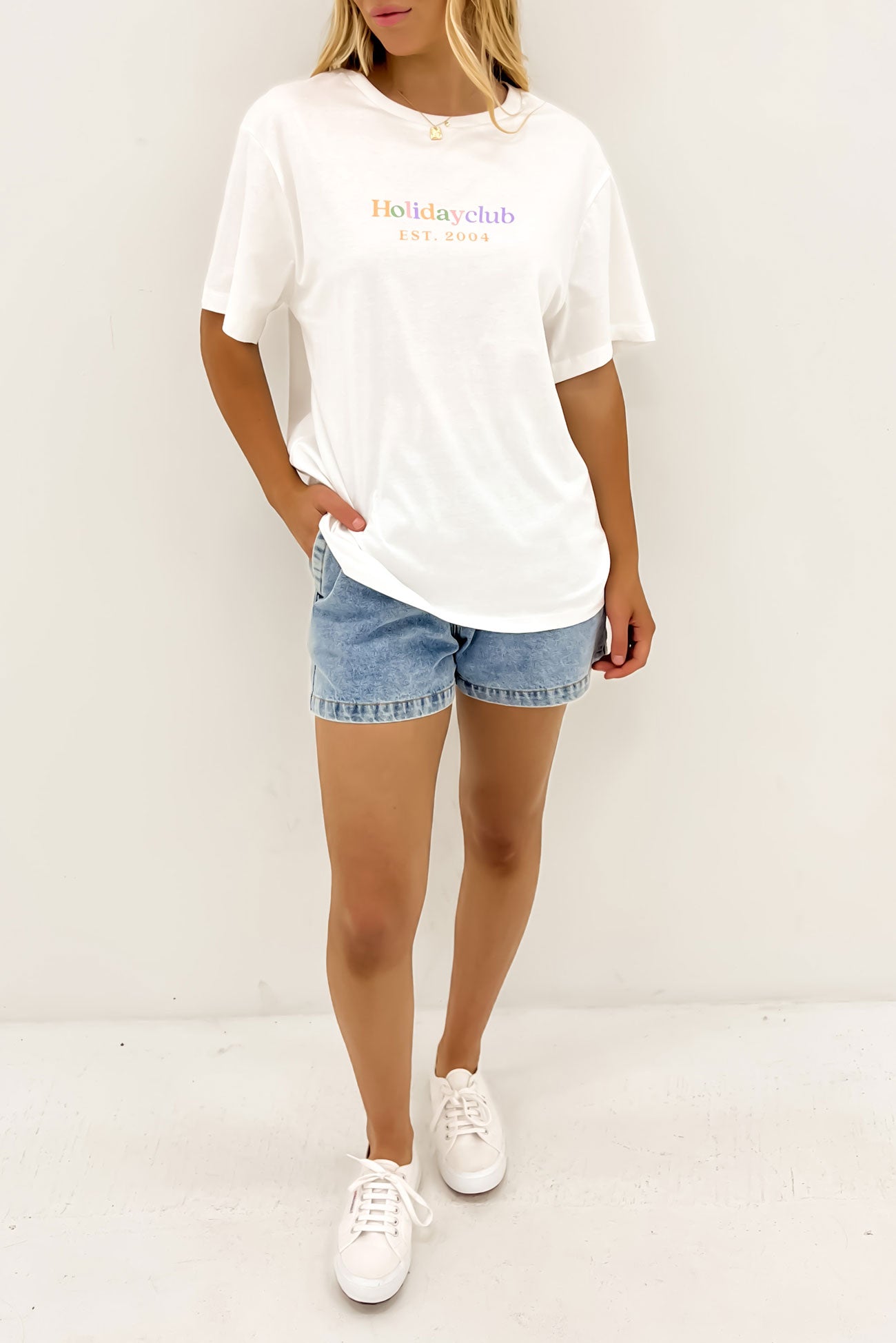 Holiday Club Boyfriend Tee White