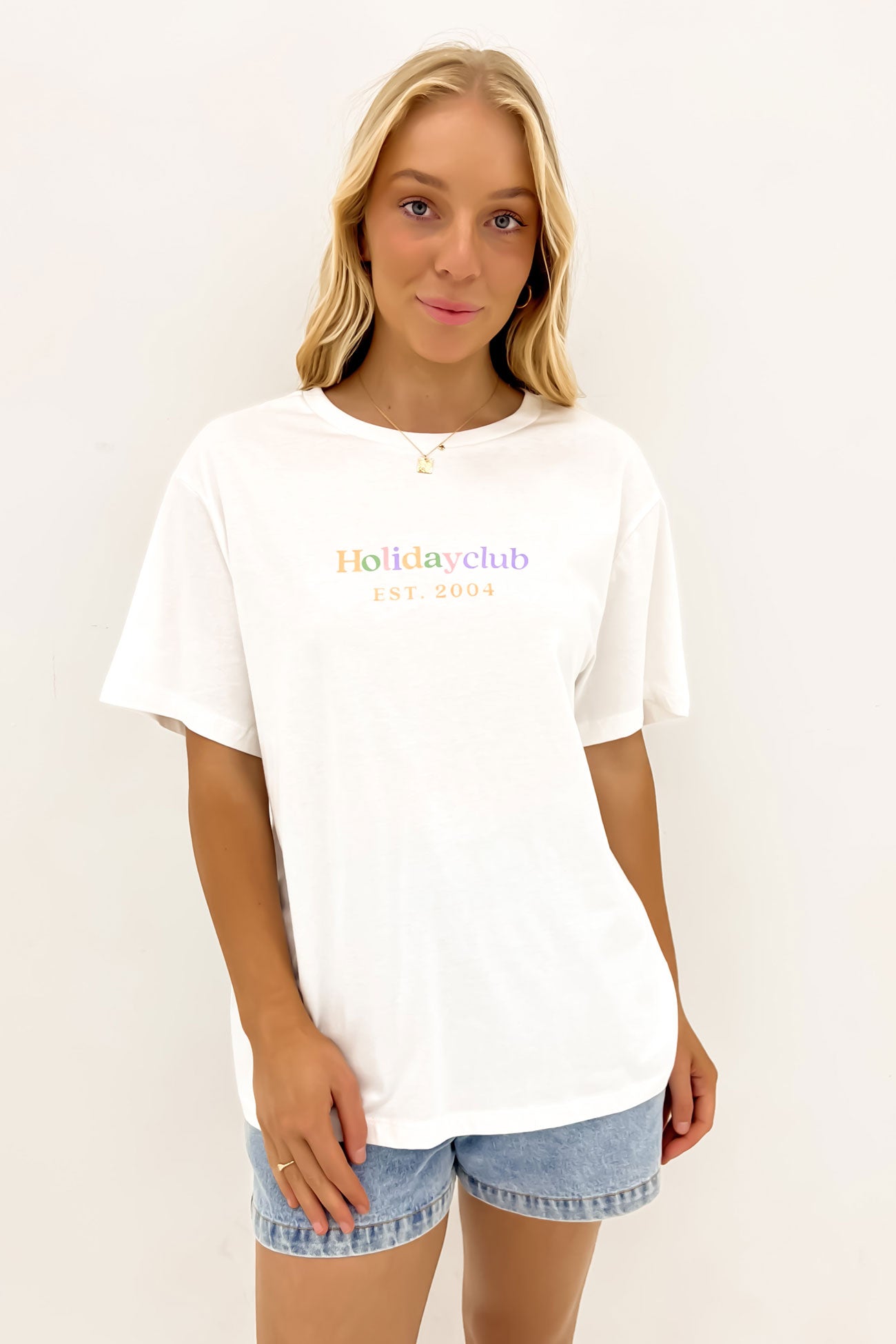 Holiday Club Boyfriend Tee White