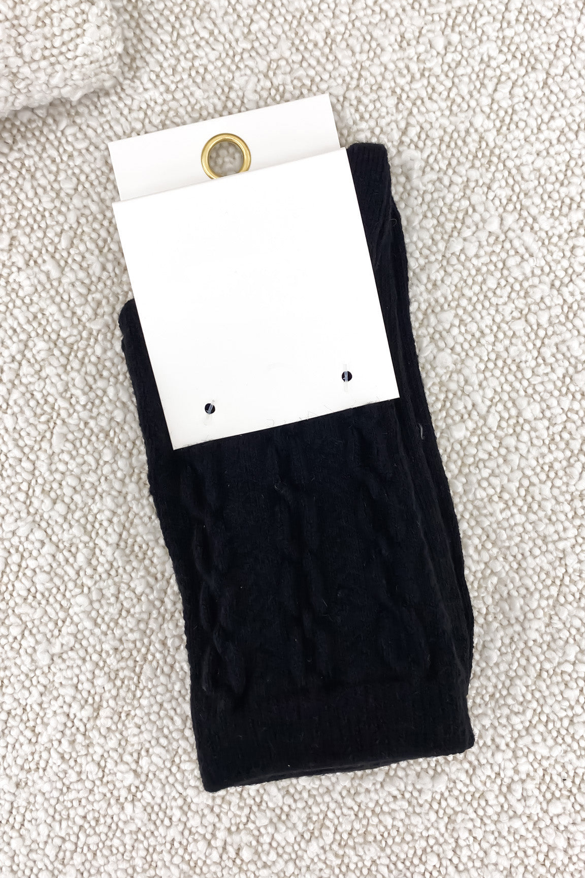 Leesa Cable Knit Sock Black