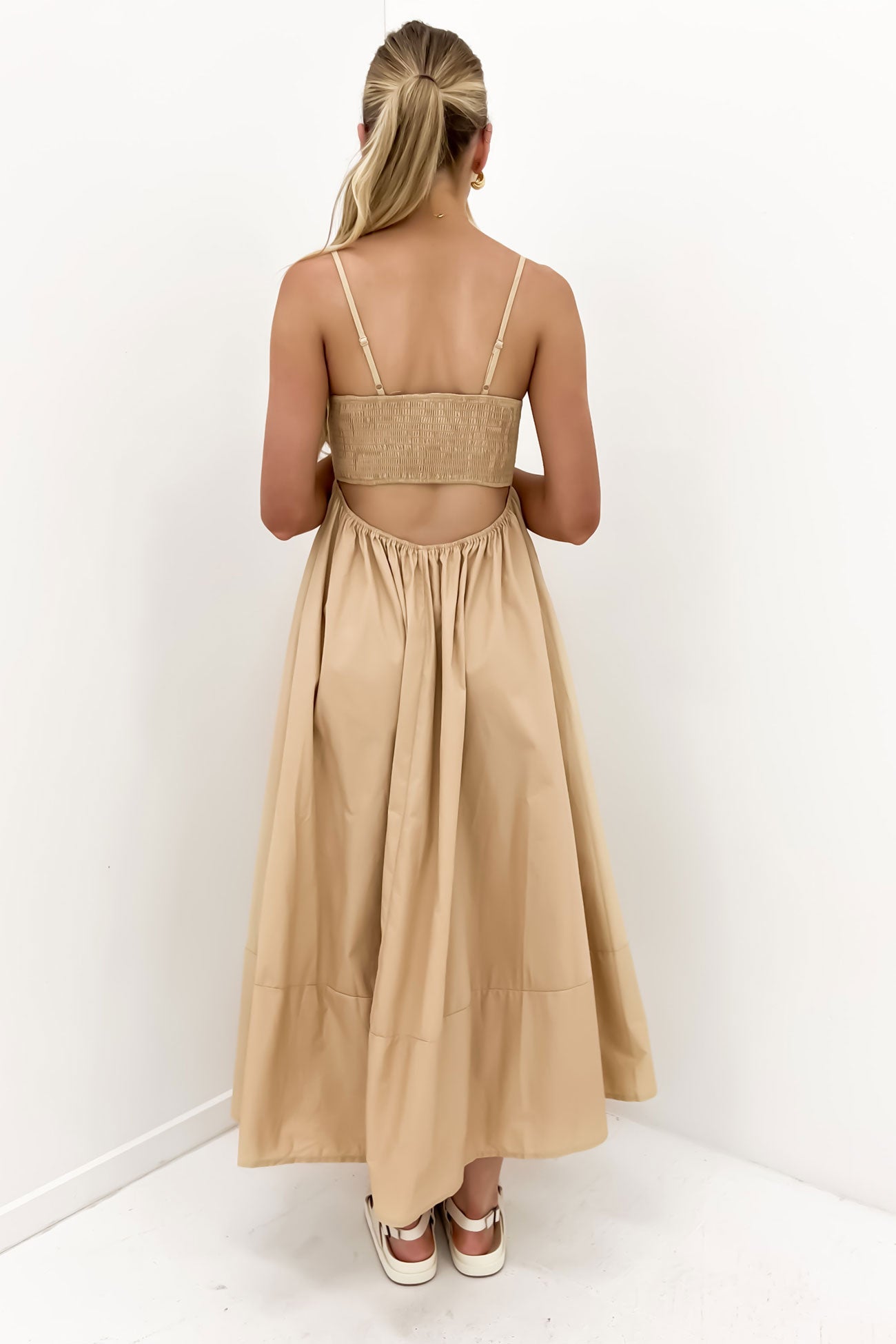 Indie Midi Dress Beige