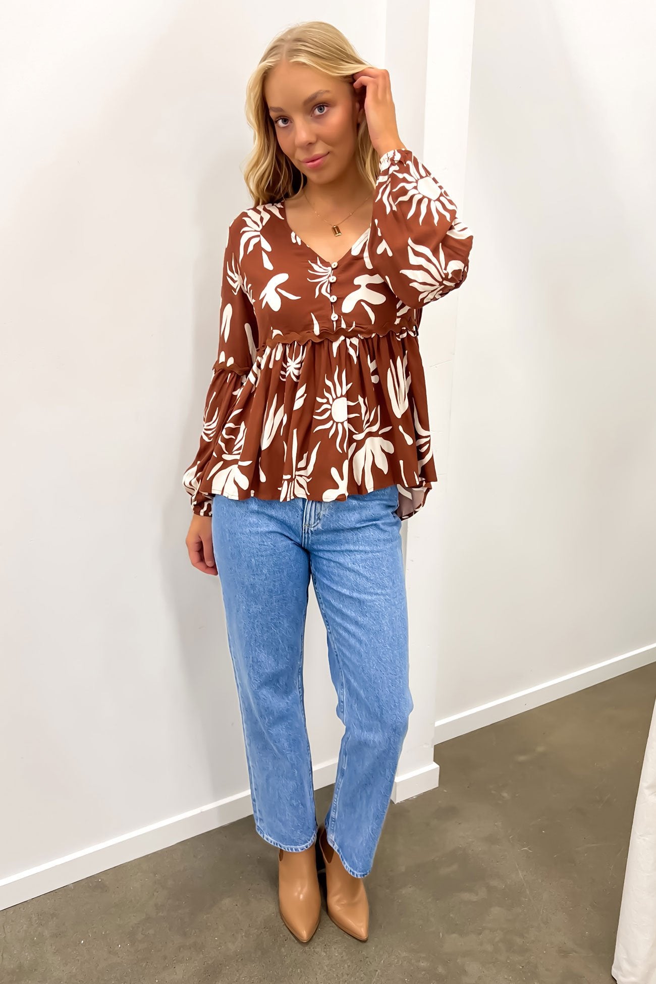 Jacqui Top Chocolate Phoenix Sun