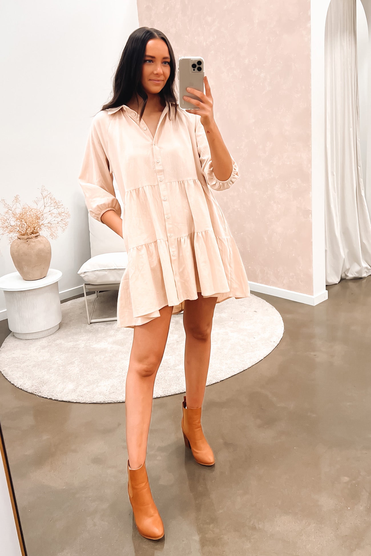 Jared Mini Dress Beige