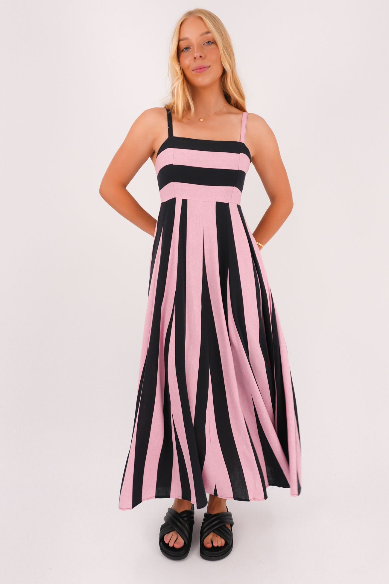 Jetta Maxi Dress Pink Stripe