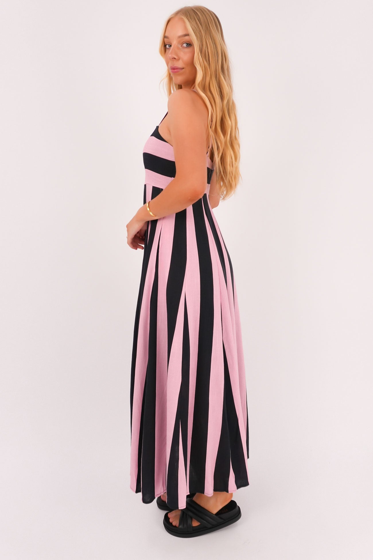 Jetta Maxi Dress Pink Stripe