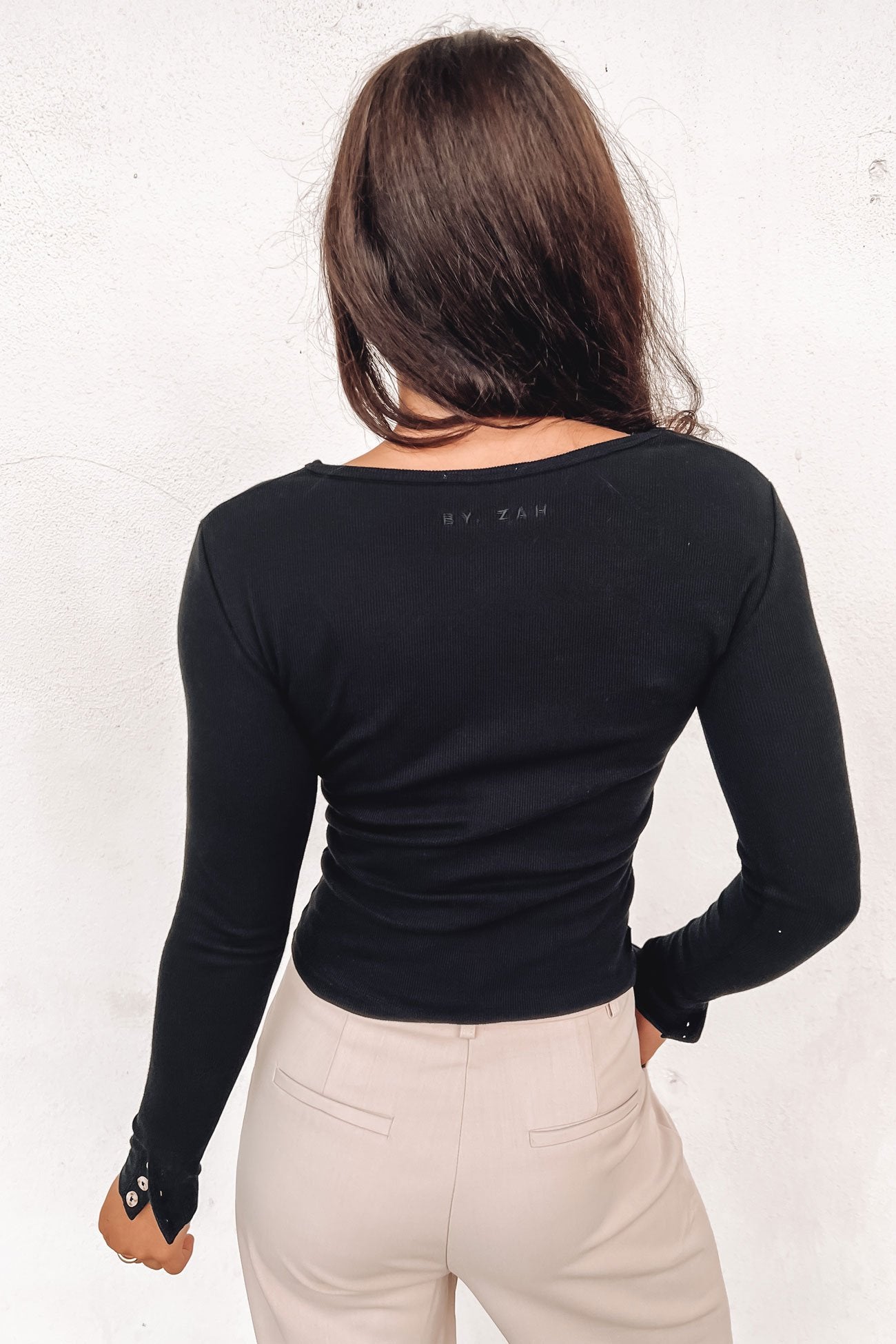 Jordyn Rib Long Sleeve Black