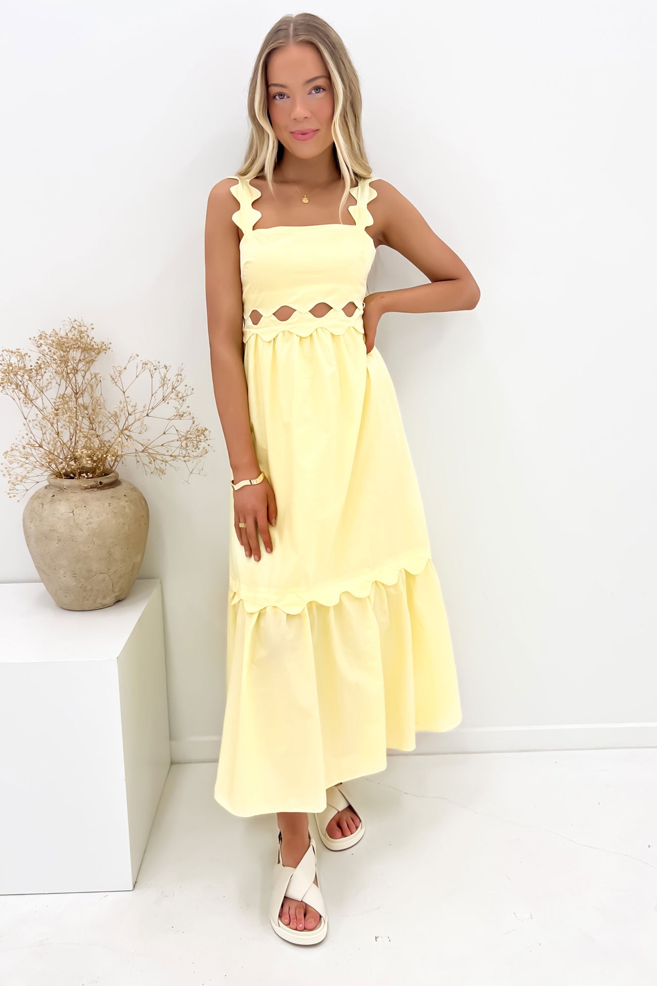 Junie Midi Dress Yellow