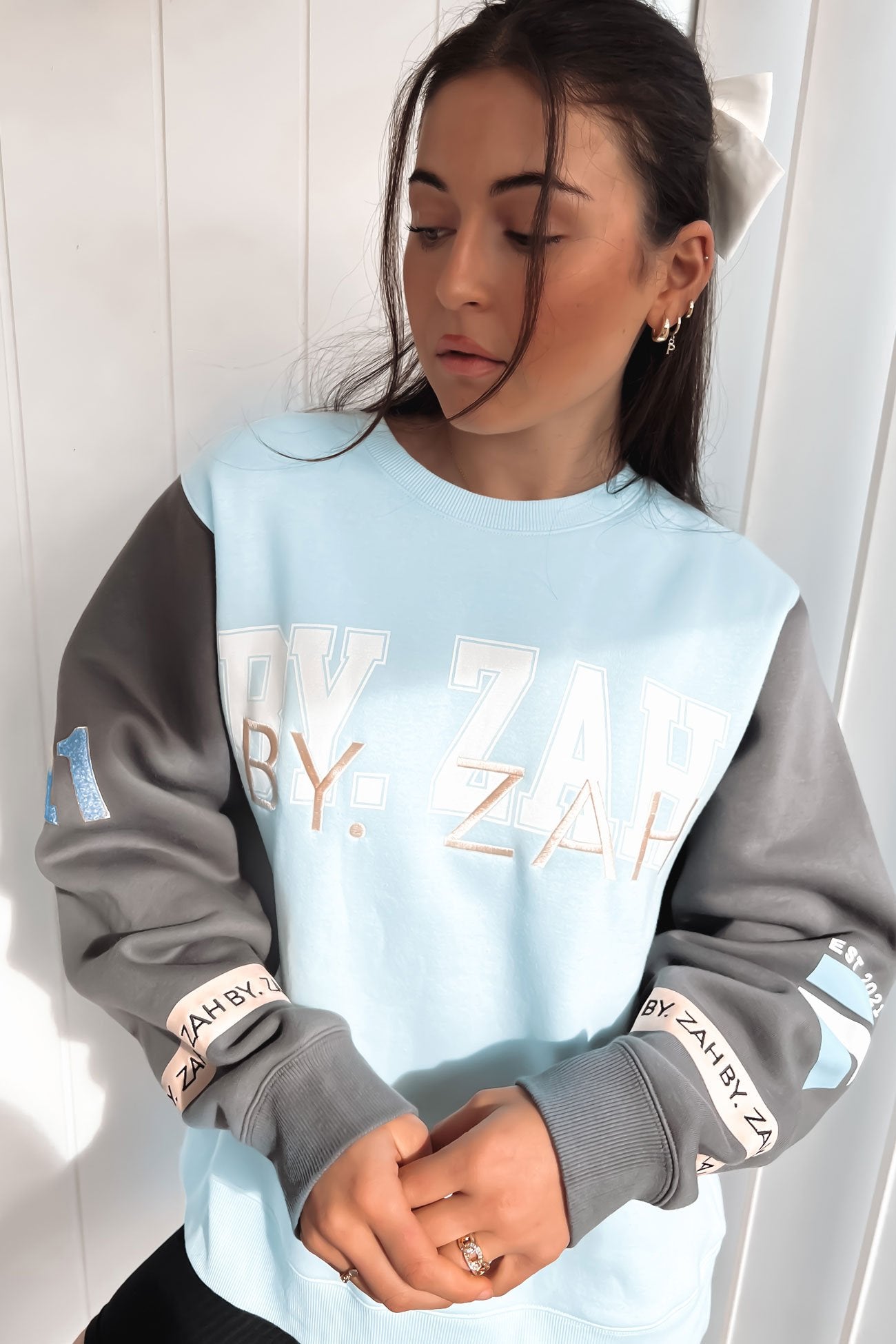 Kallan Oversized Logo Crew Blue