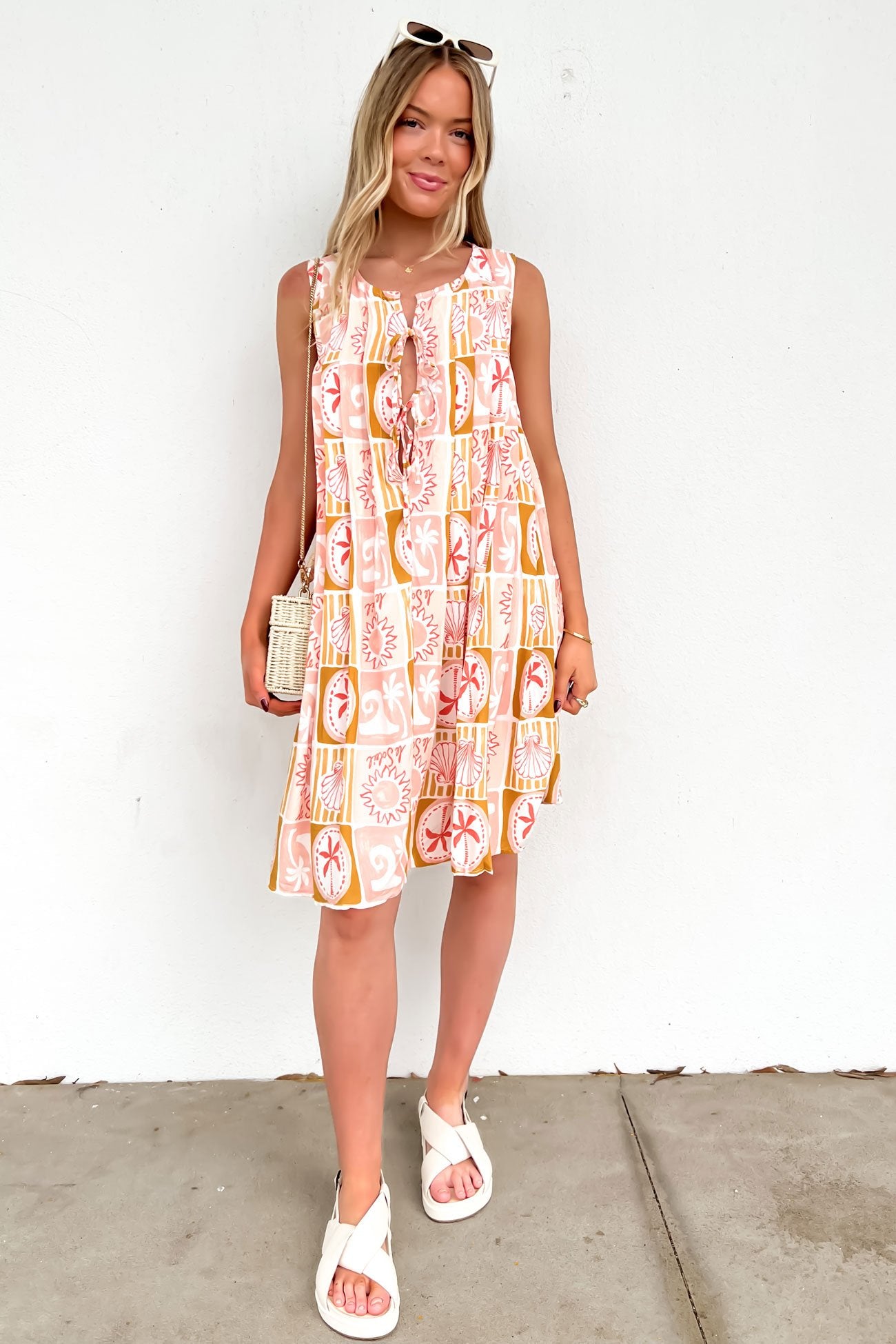 Kallista Mini Dress Sunset Palm