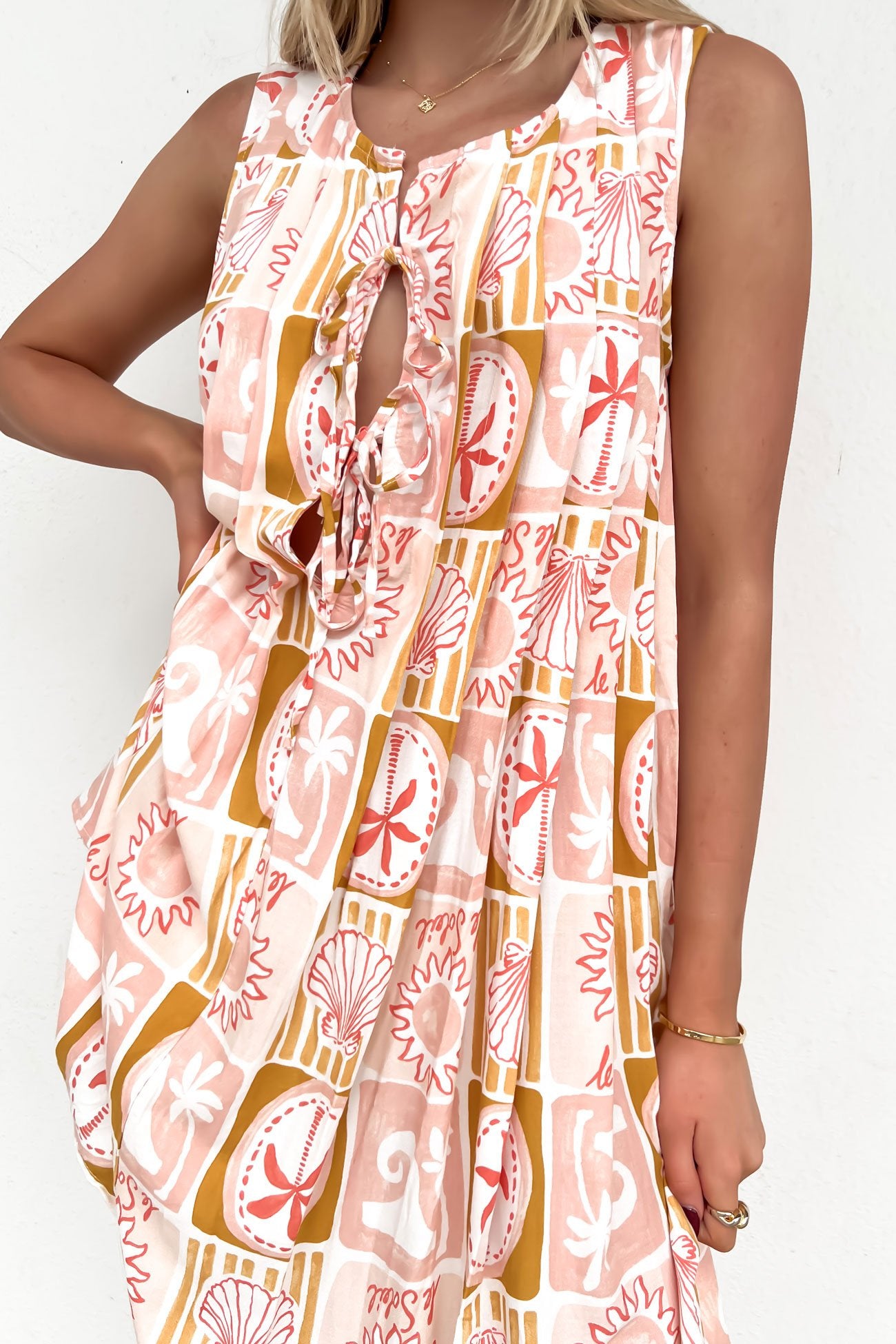 Kallista Mini Dress Sunset Palm