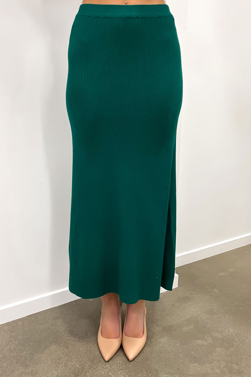 Karina Knit Skirt Emerald