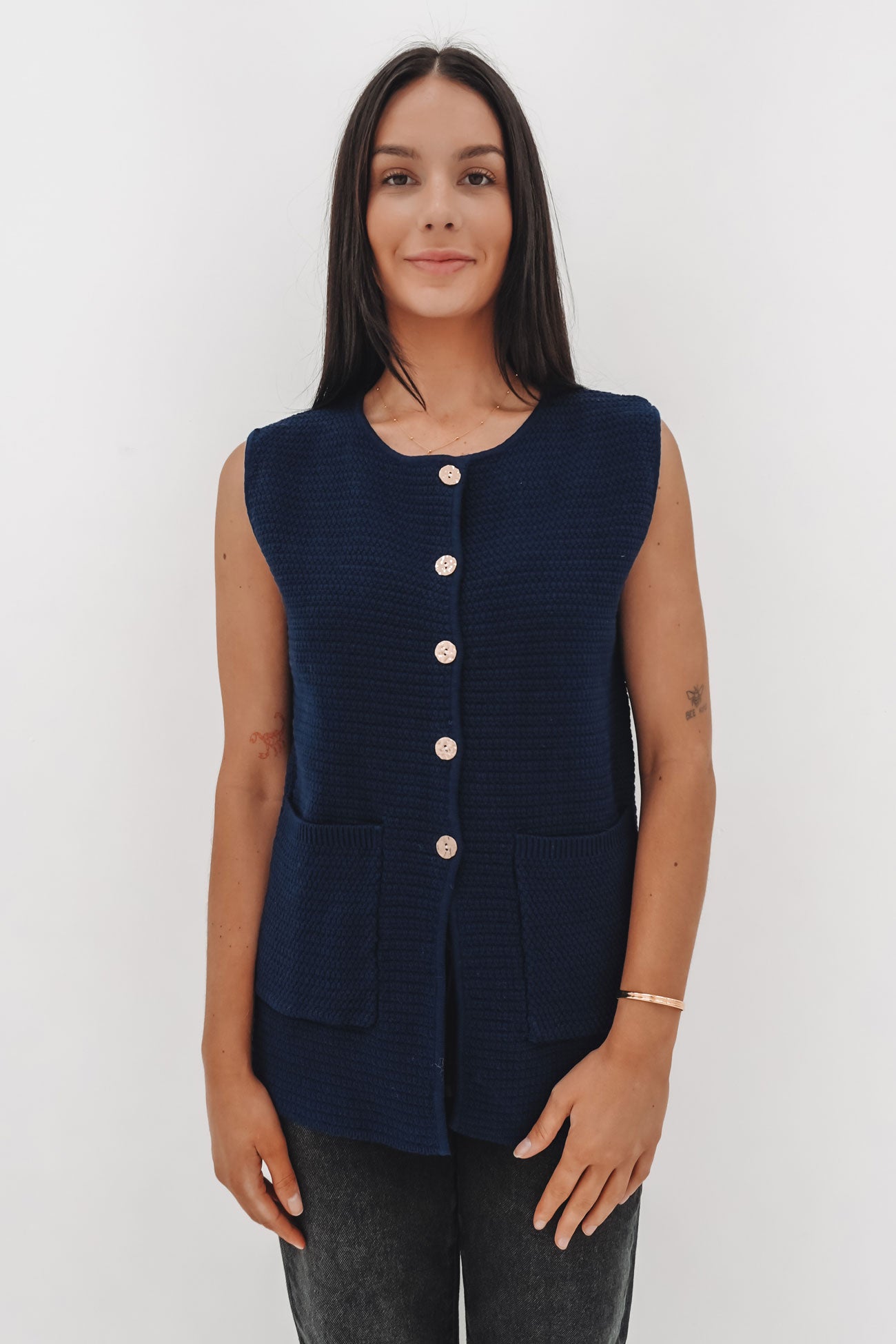 Kiele Knit Vest Navy