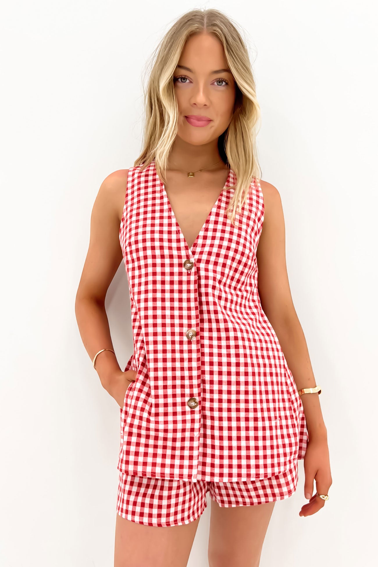 Kylae Set Red Gingham