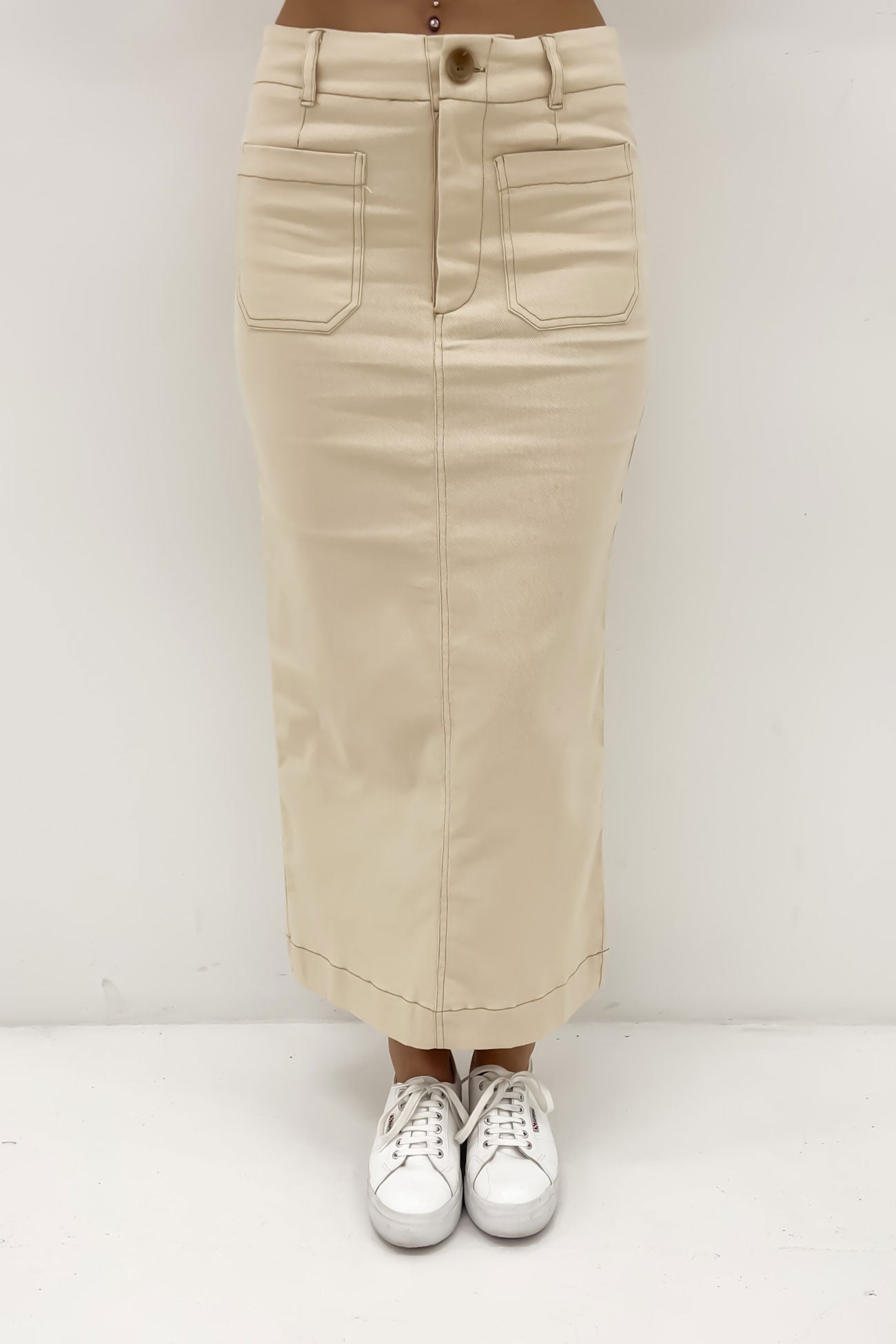 Lindsey Midi Skirt Beige