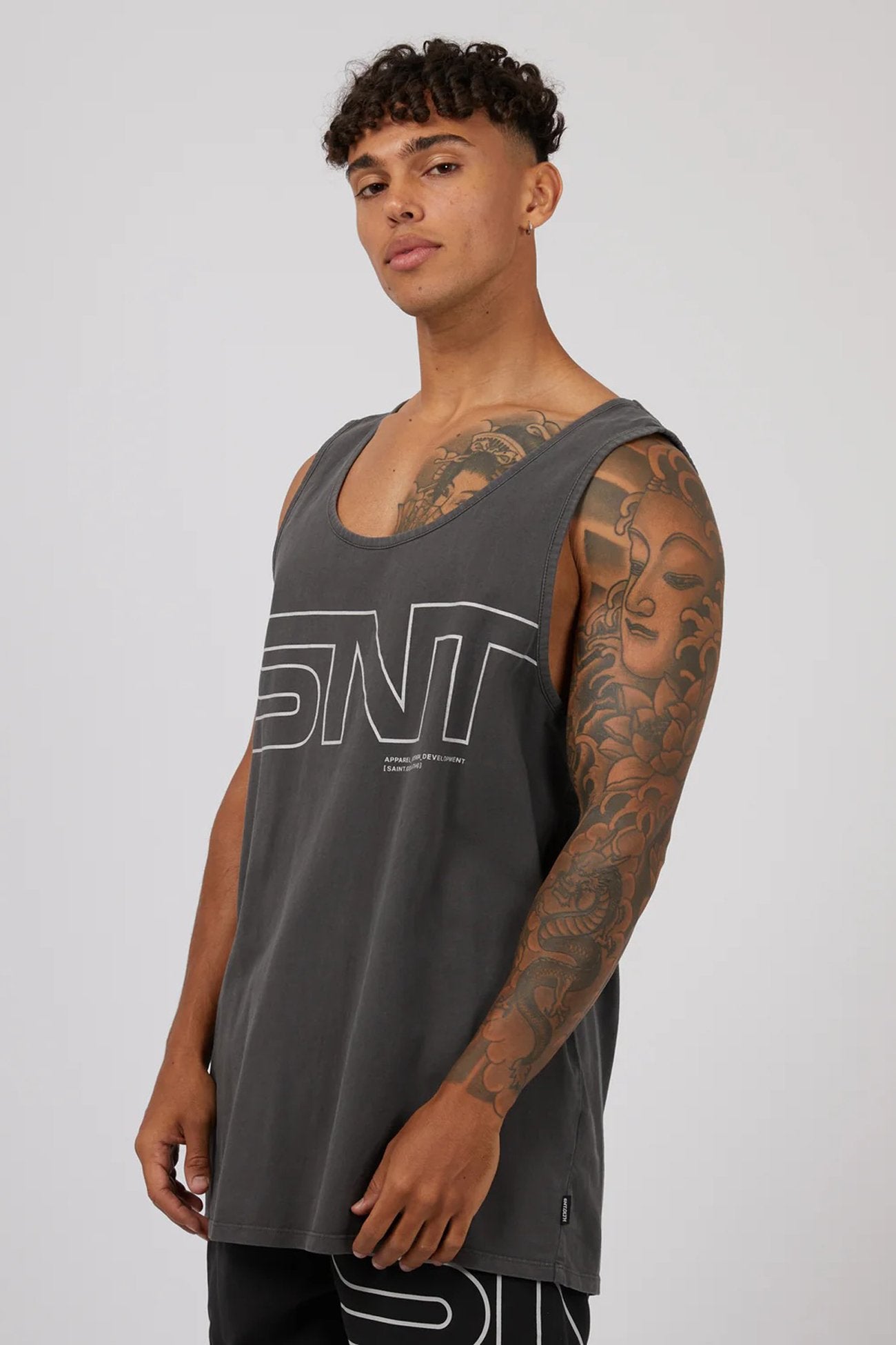 Link Singlet Washed Black