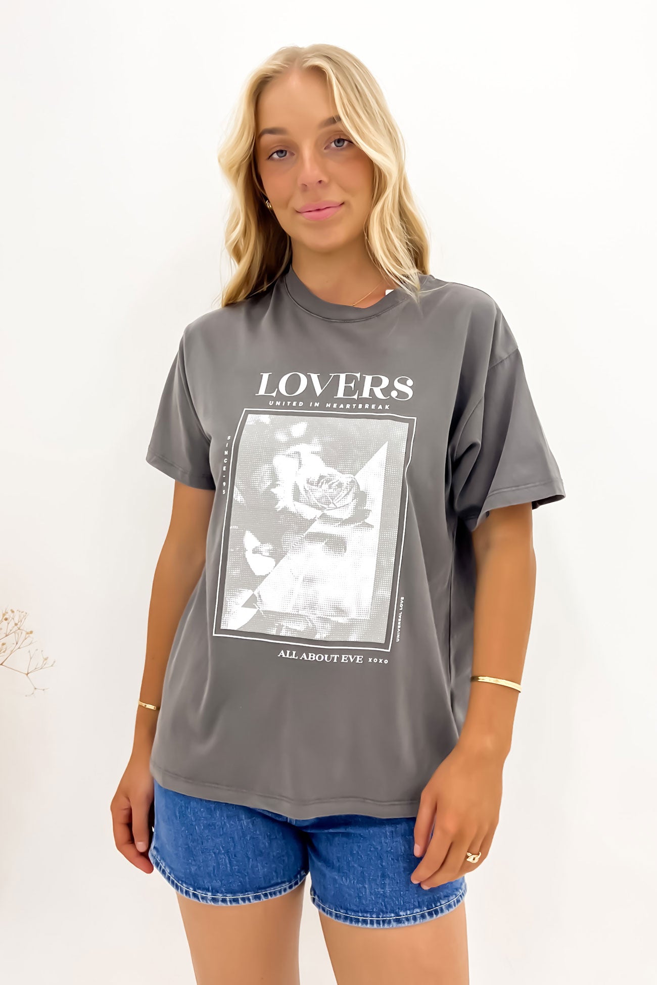 Lovers Oversized Tee Charcoal