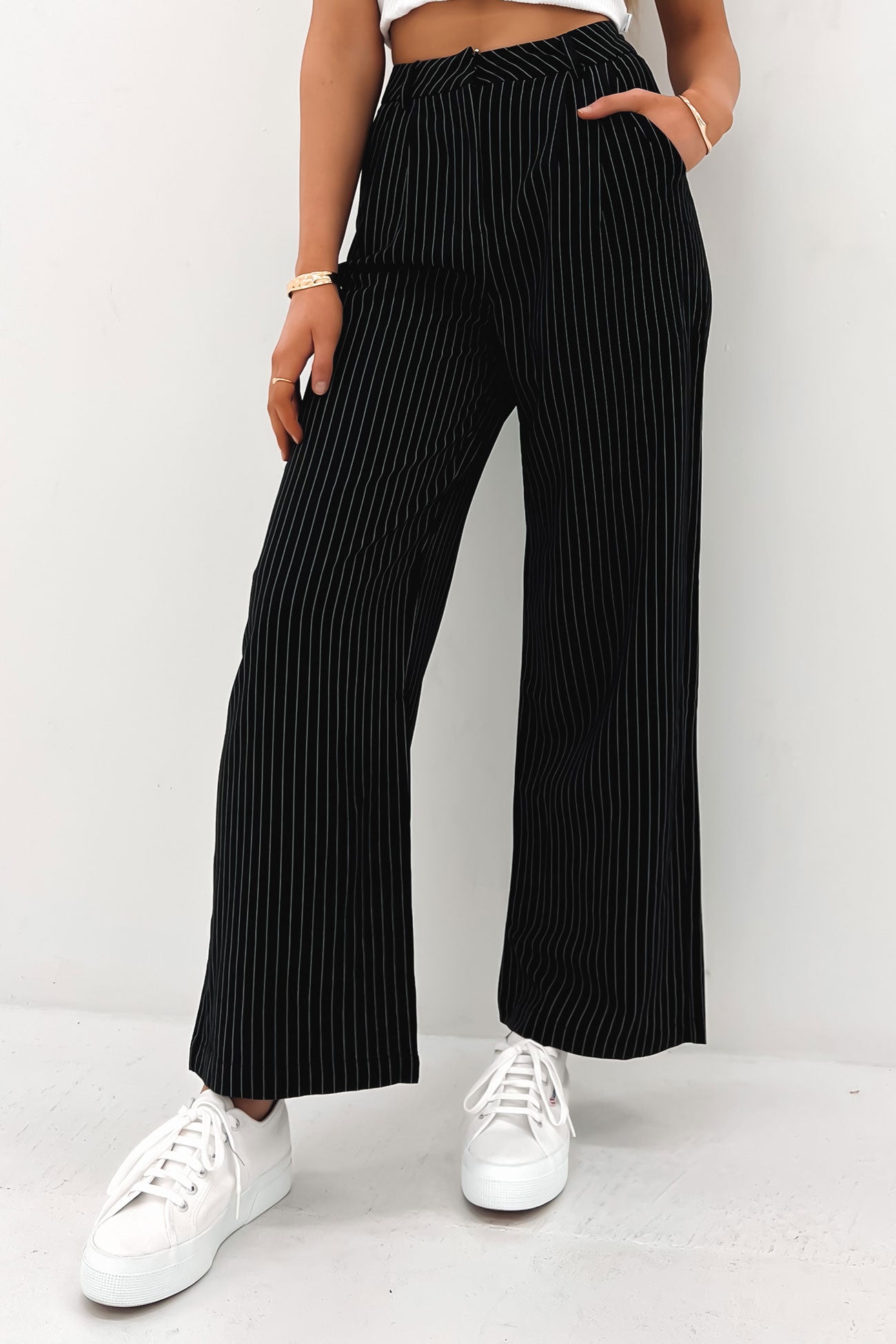 Lucas Pant Black Pinstripe