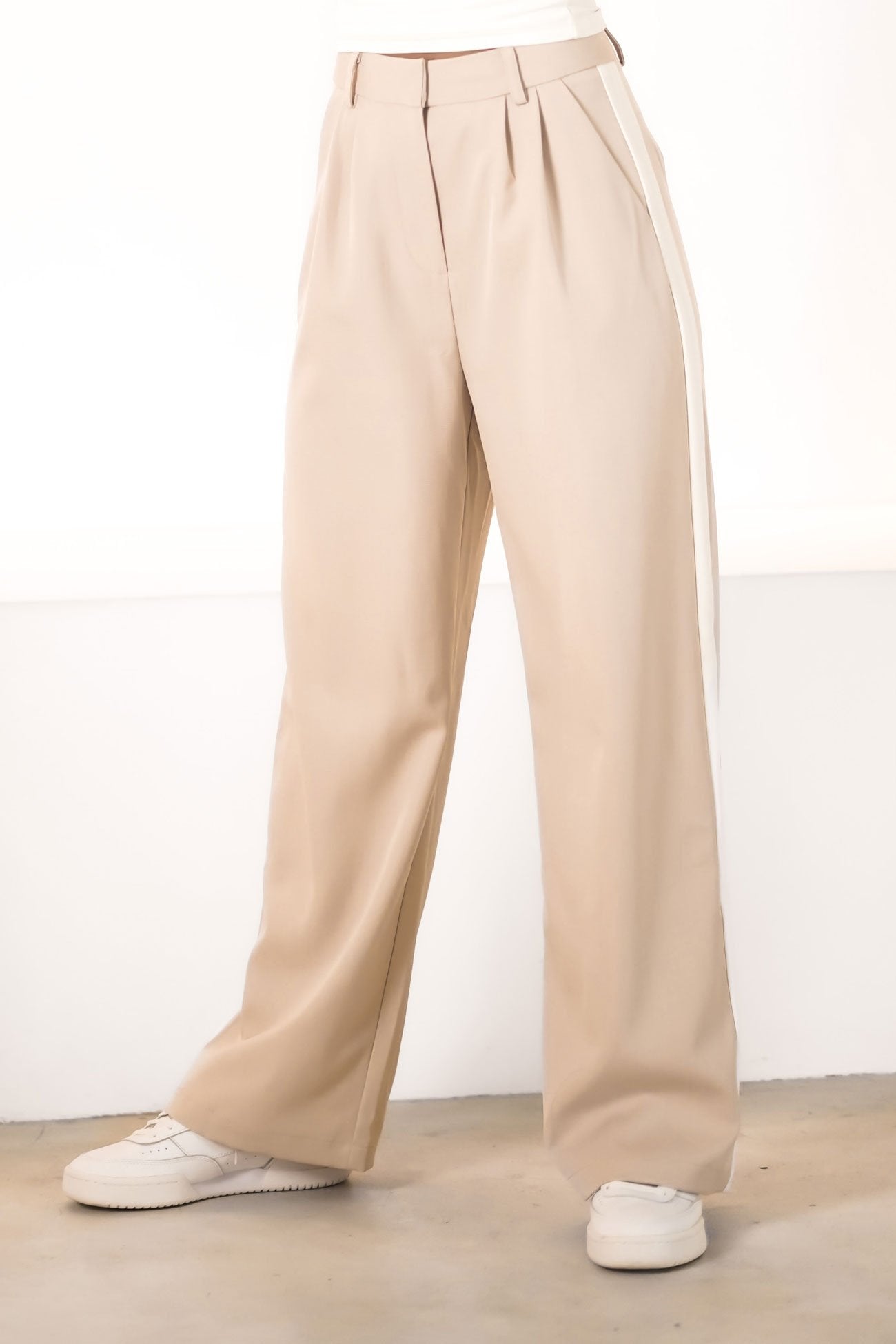 Lucas Stripe Pant Beige