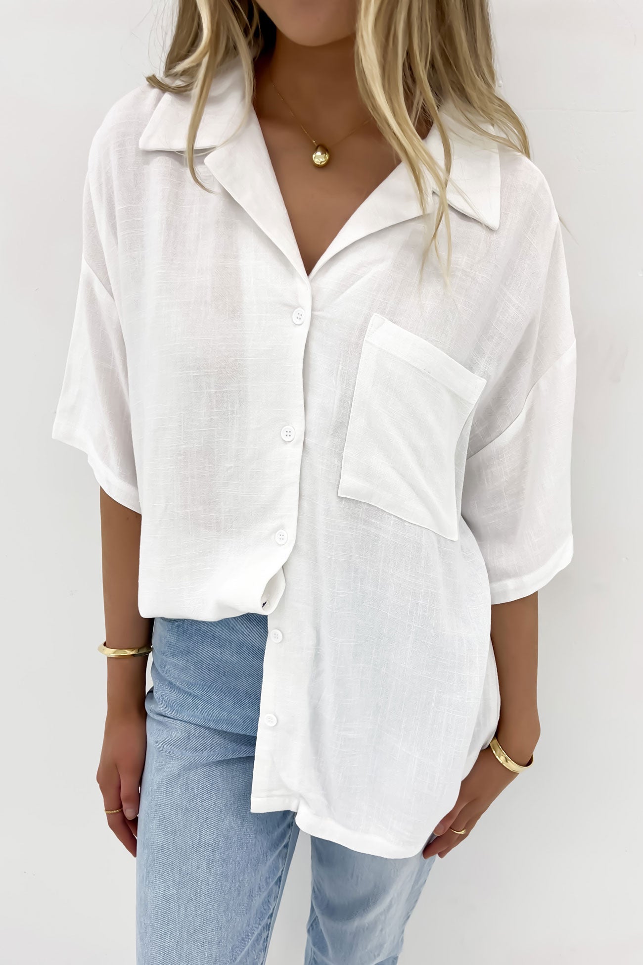 Luxe Linen Shirt Vintage White