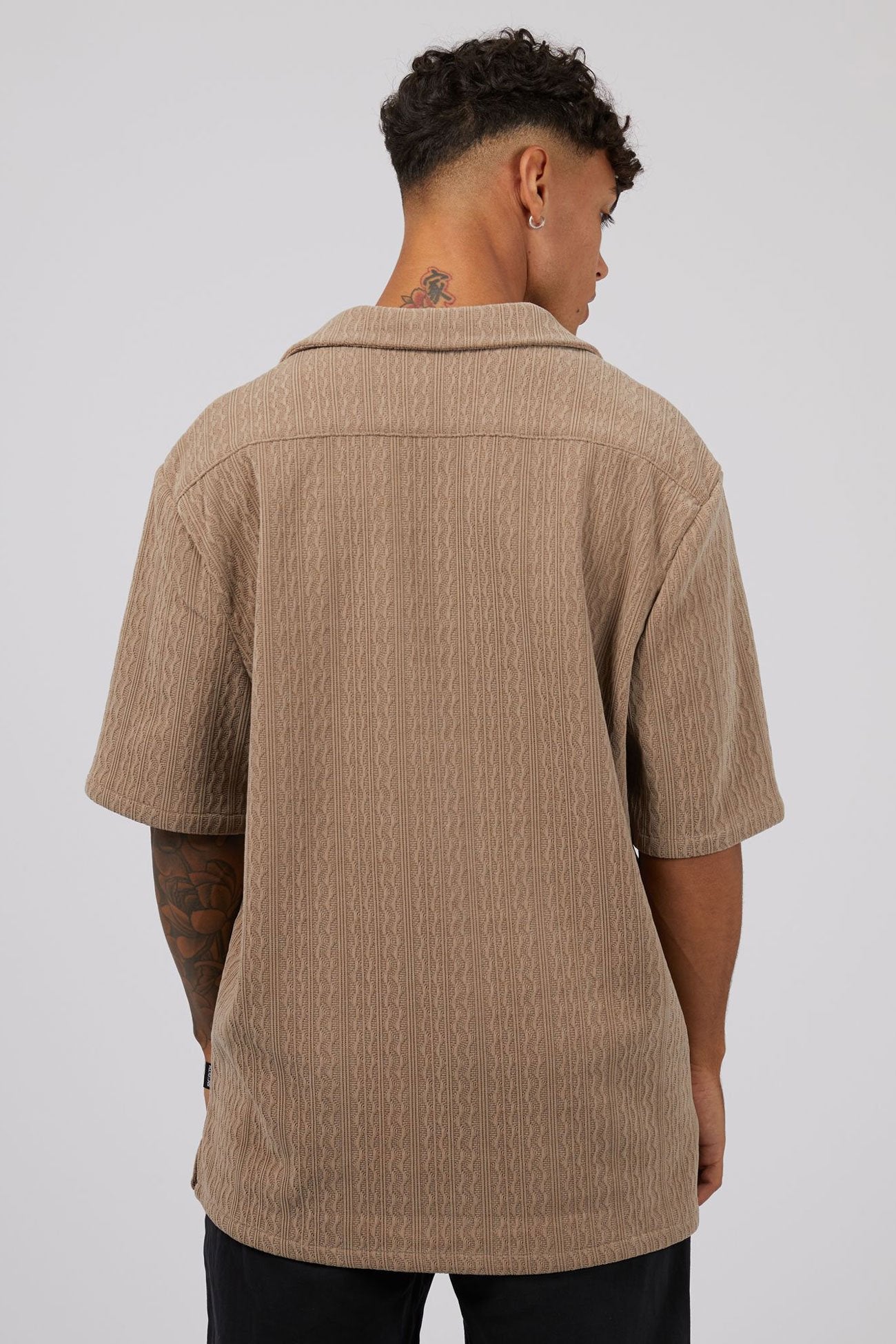 Luxe Short Sleeve Shirt Taupe