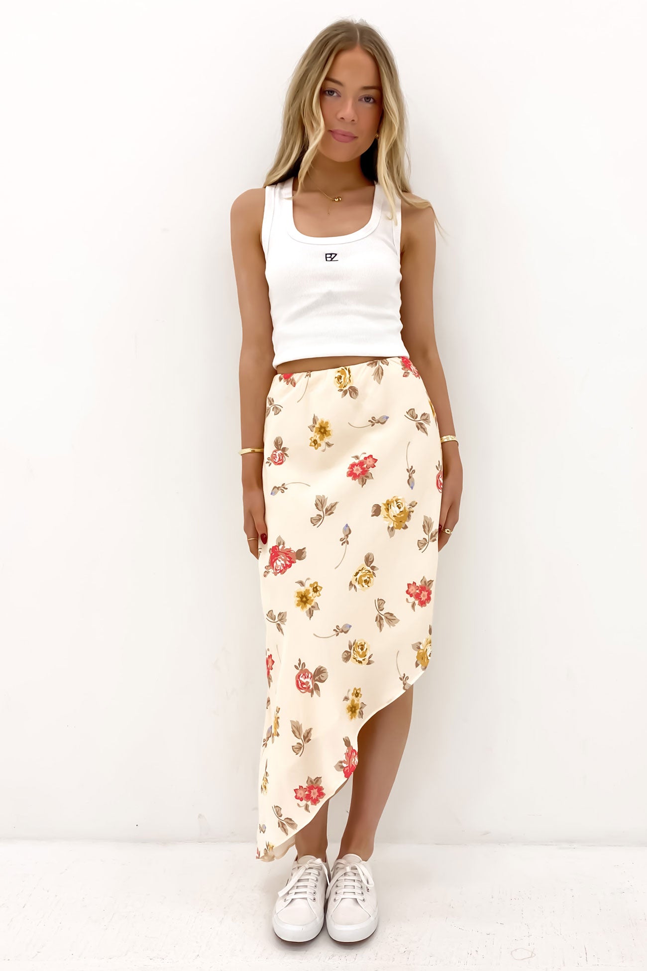 Madelyn Asymmetric Skirt Print