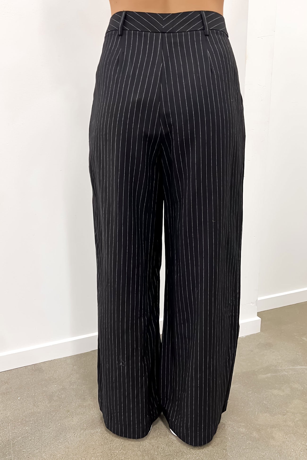 Matt Pant Black Pinstripe