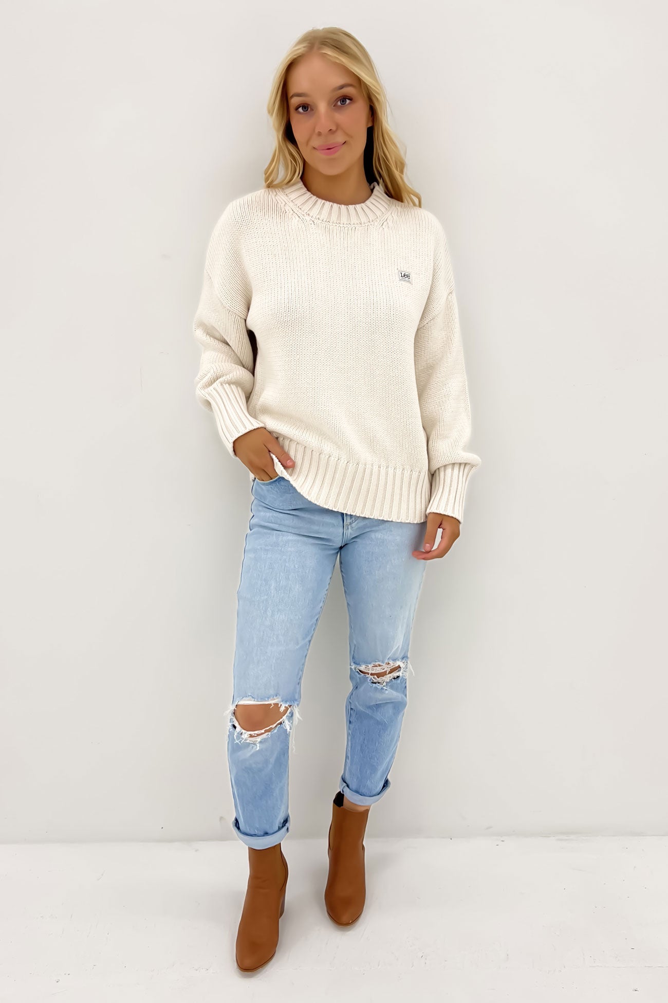 Maya Knit Sweater Soft Ecru