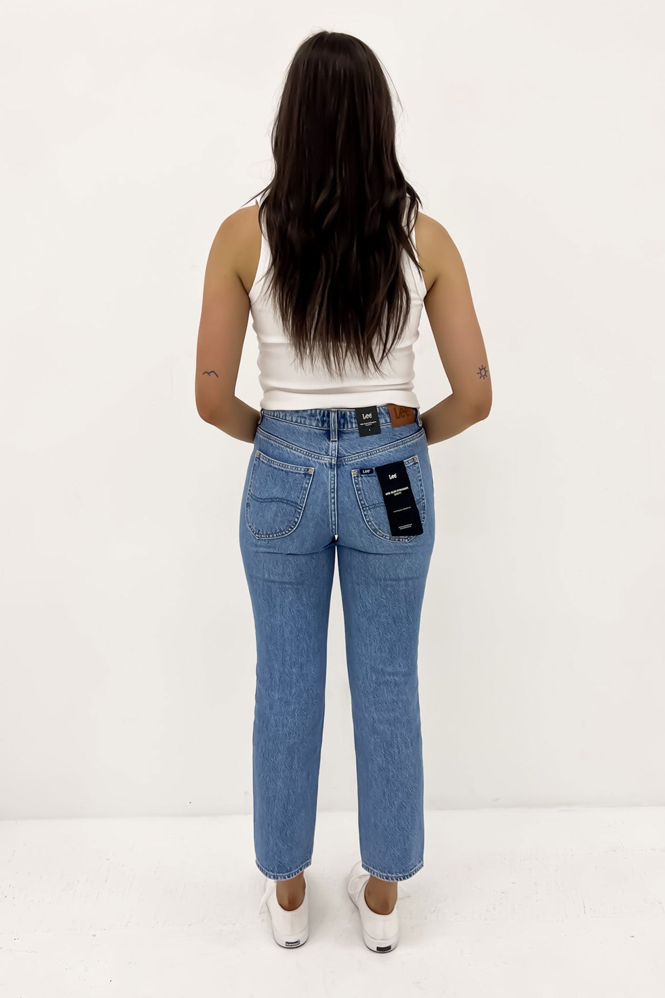 Mid Slim Straight Jean Blue Fire Petite