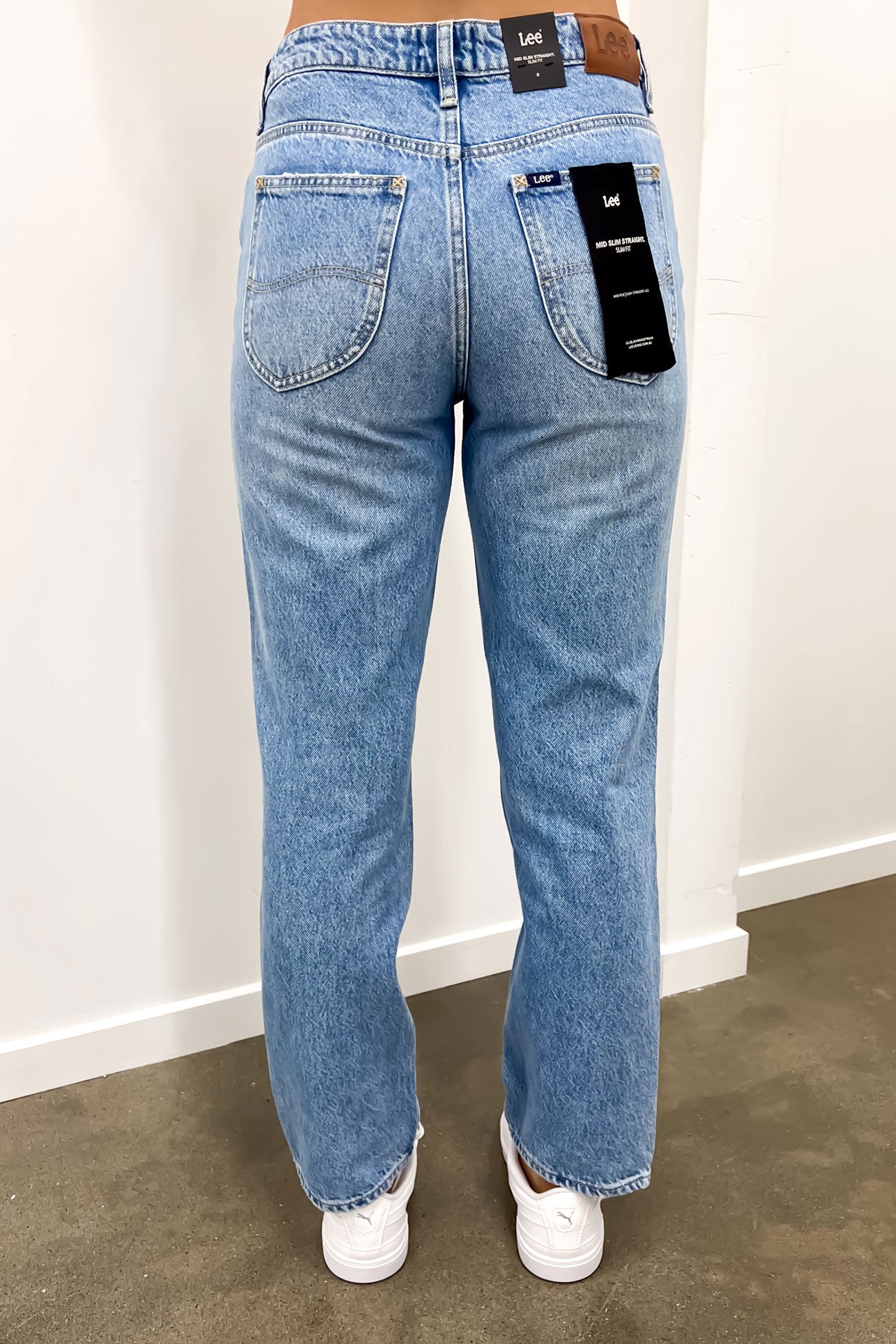 Mid Slim Straight Petite Jean Lafayette Blue