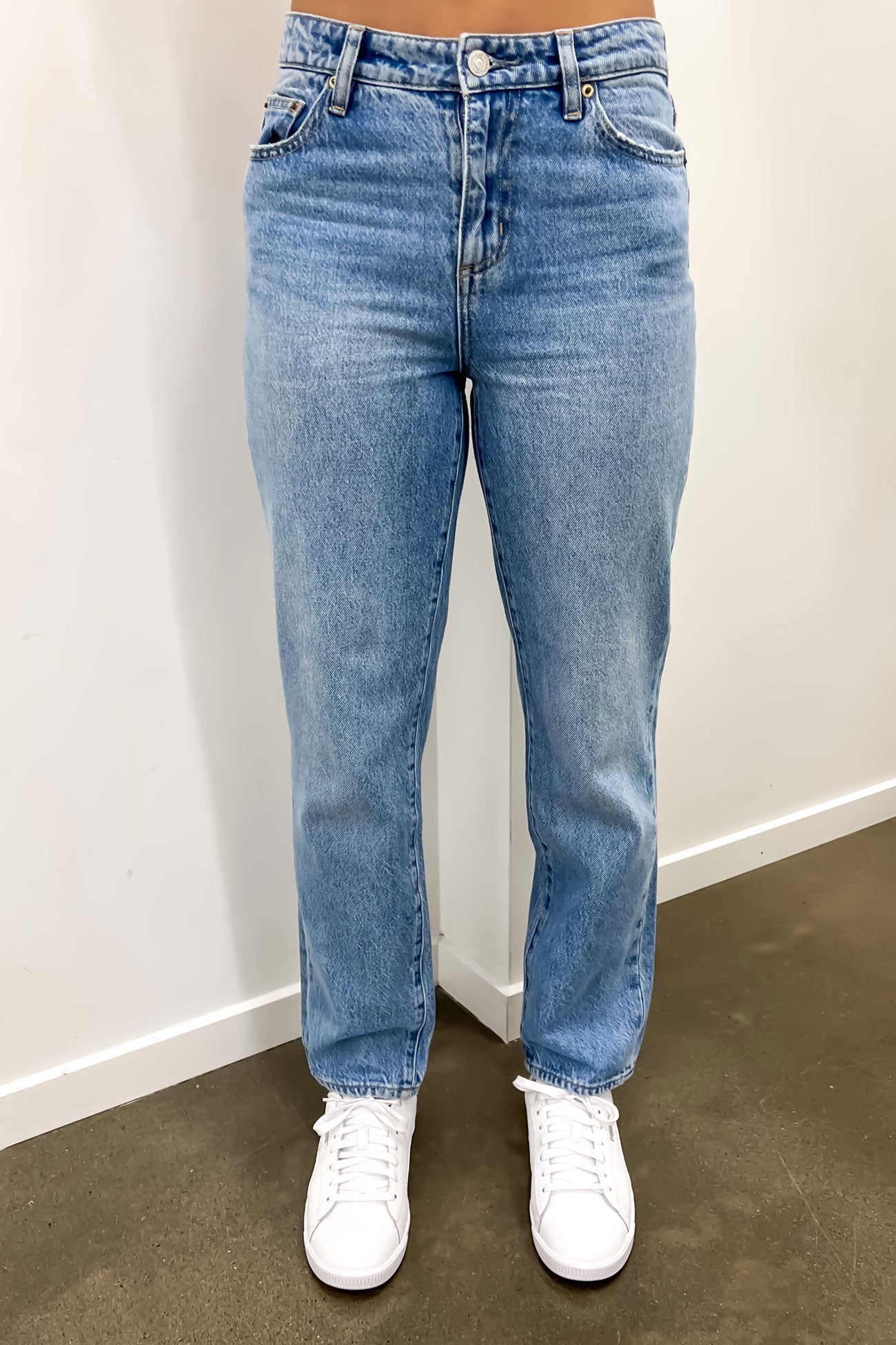 Mid Slim Straight Petite Jean Lafayette Blue