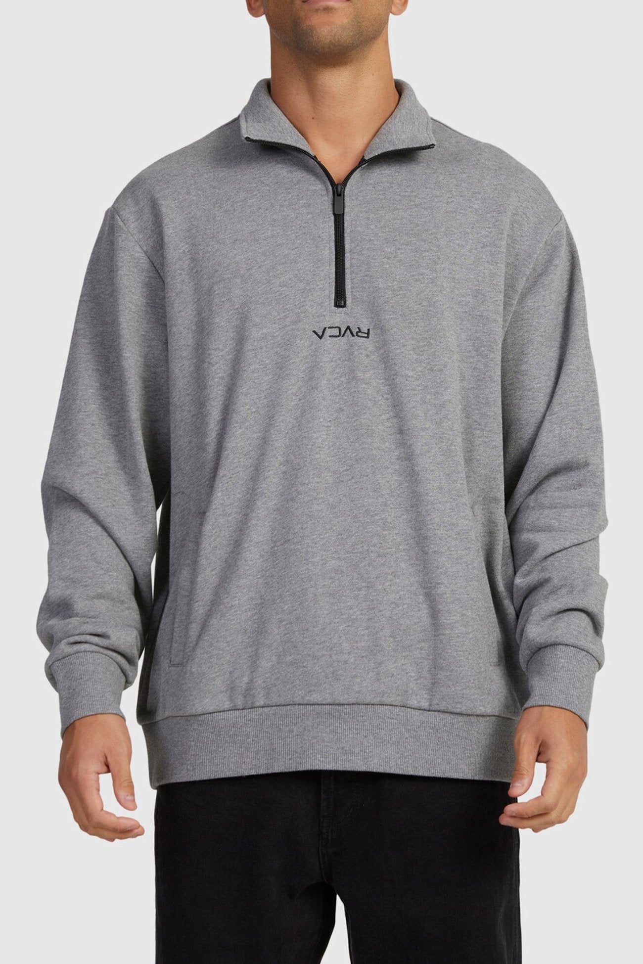 Mini Flipped Half Zip Grey Marle