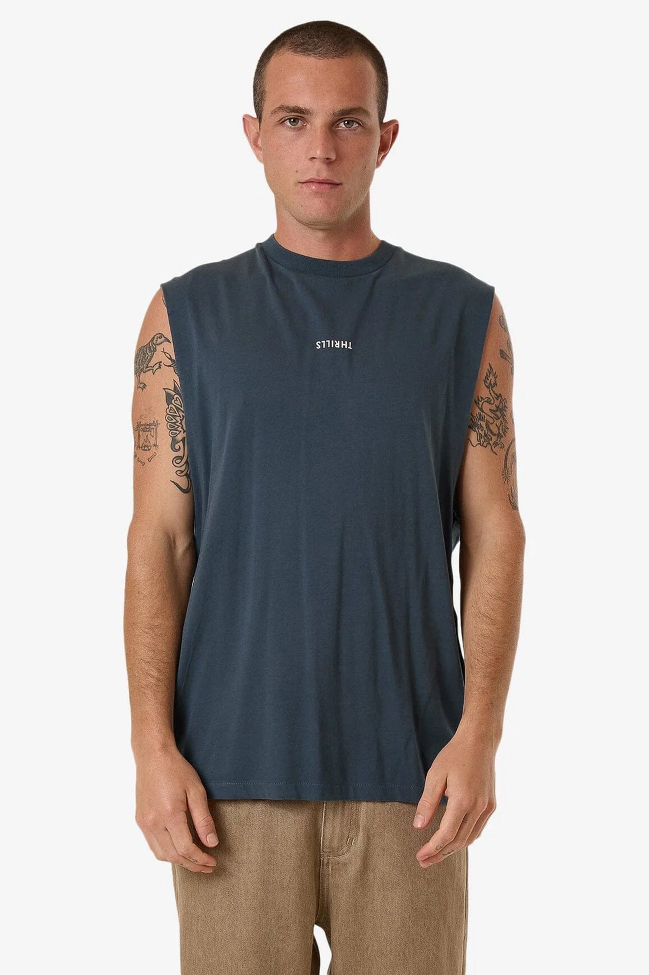 Minimal Thrills Merch Fit Muscle Tee Dark Slate