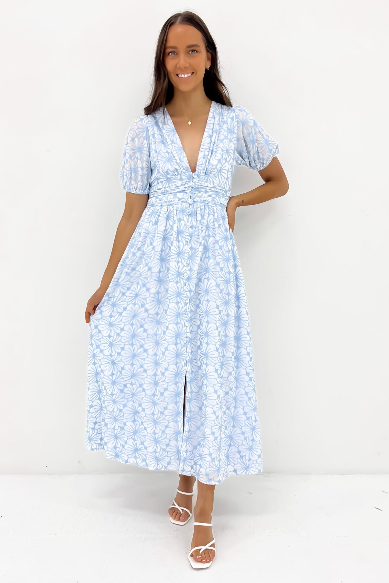 Nala Maxi Dress Blue Flower