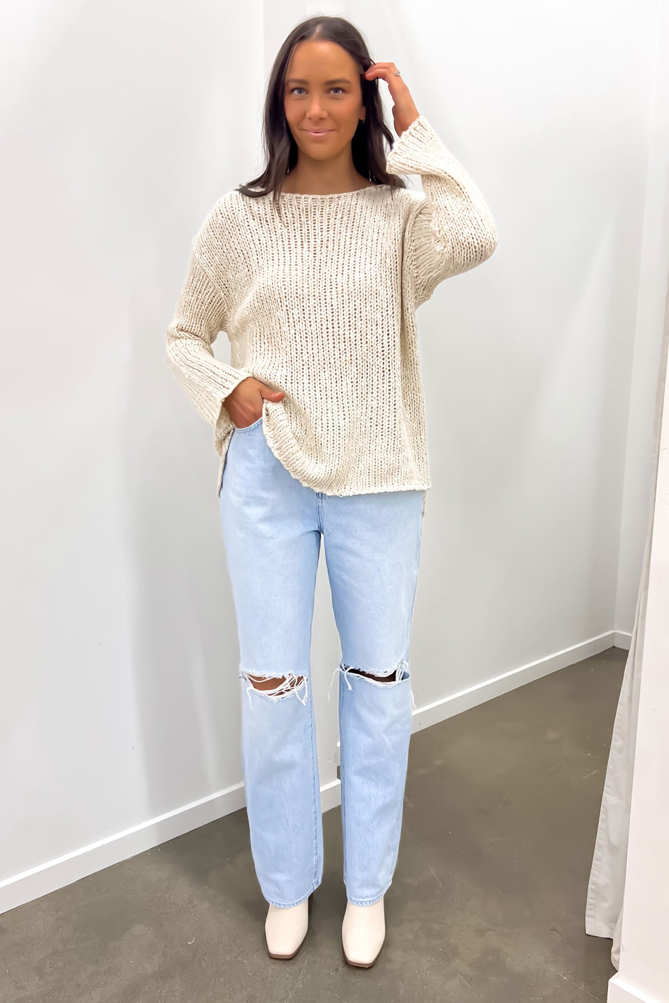 Narelle Knit Jumper Beige