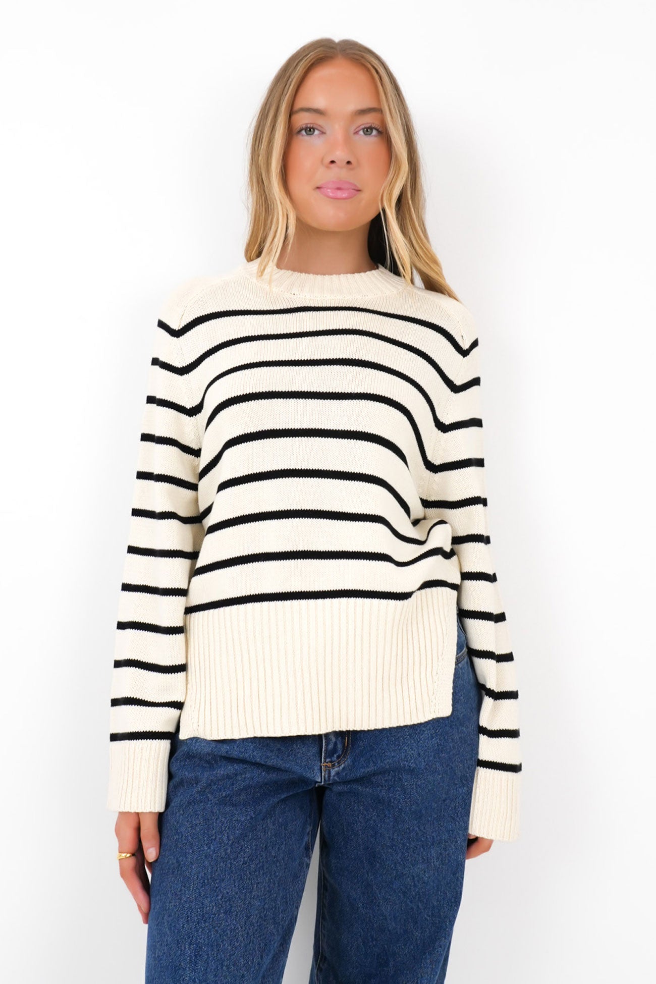 Noriko Knit Cream Stripe