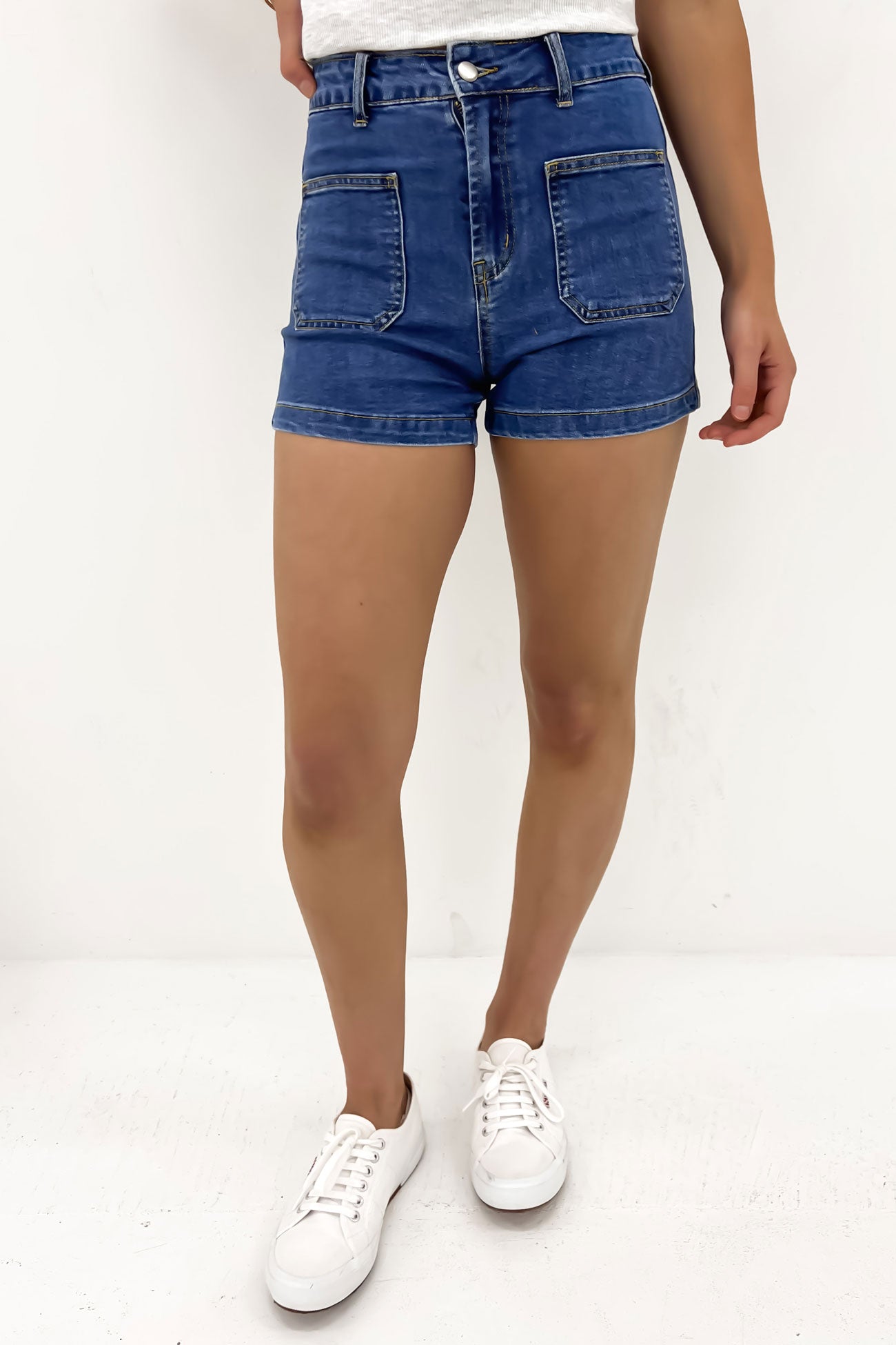 Olesia Denim Short Mid Blue