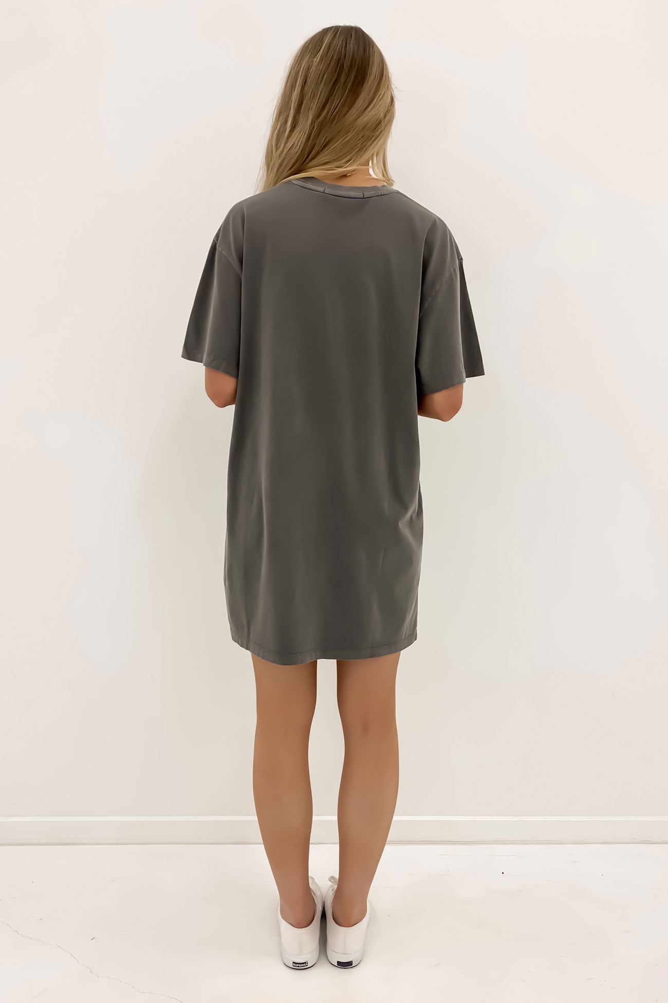 Open Wings Tee Dress Coal