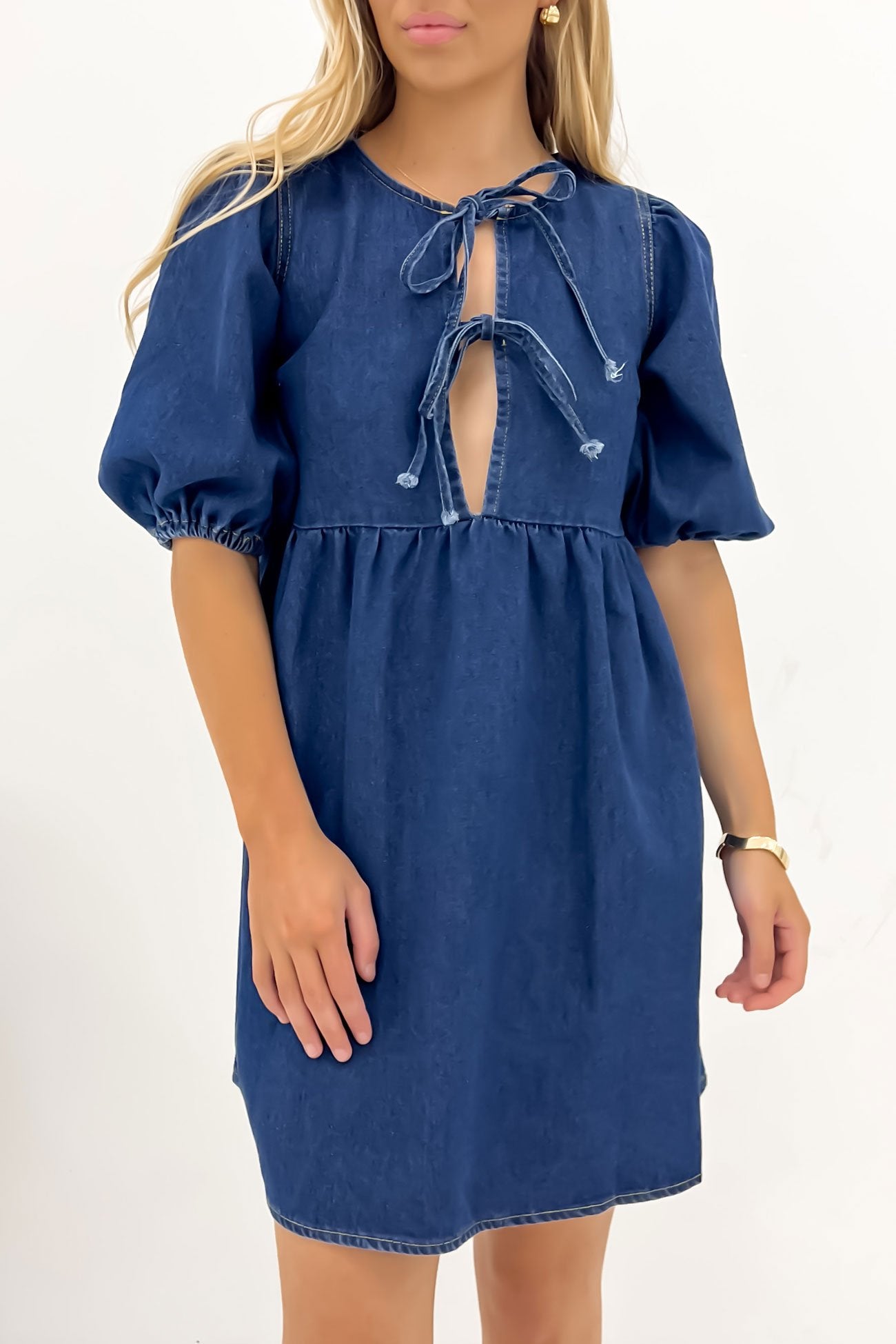 Otto Denim Mini Dress Dark Blue