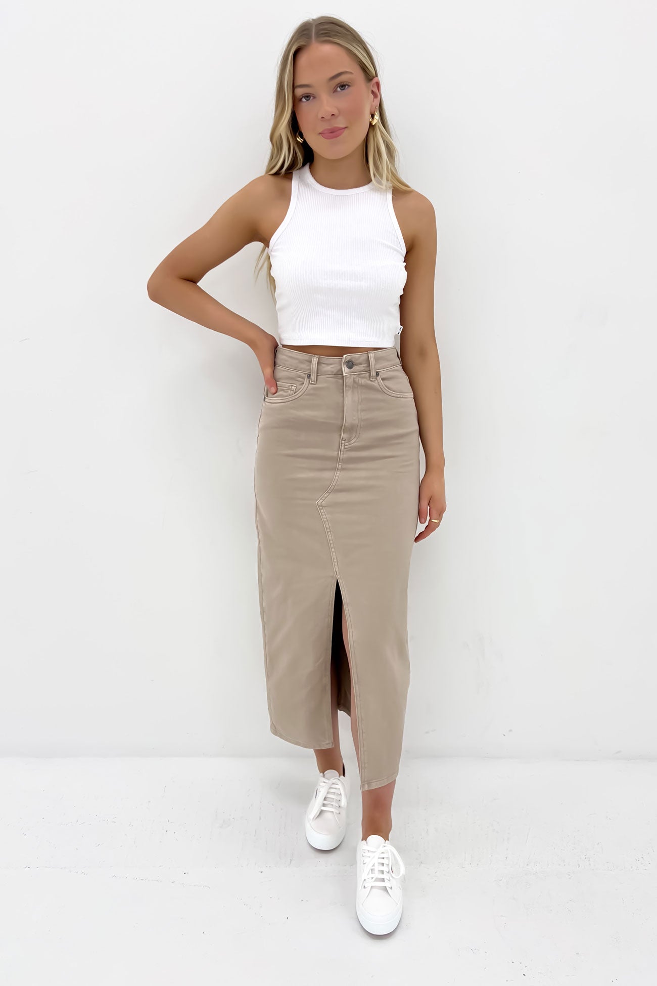 Pia Maxi Skirt Beige