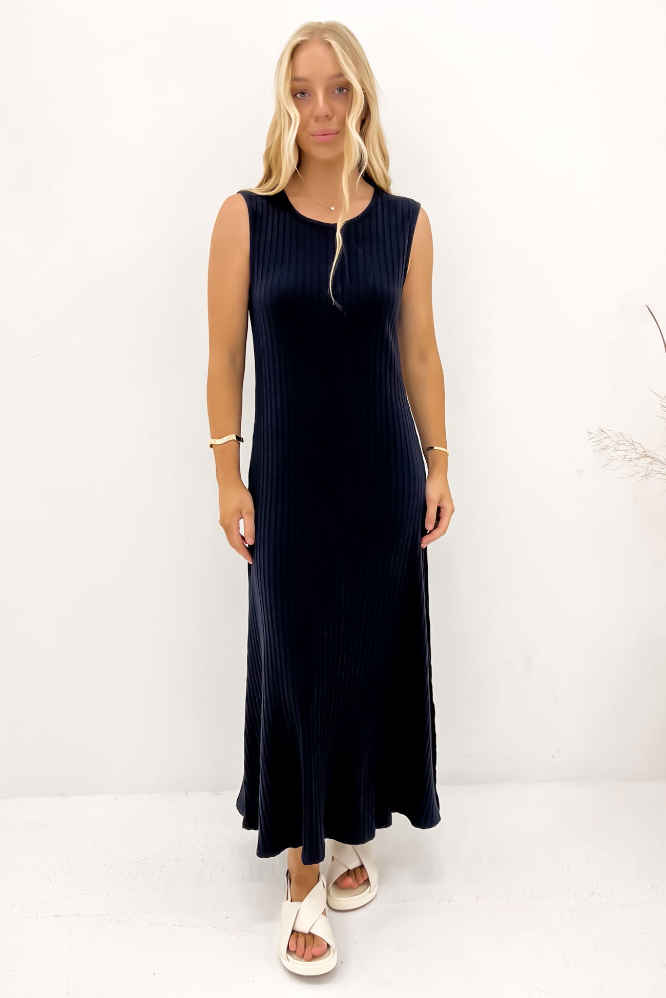 Pippa Rib Dress Navy