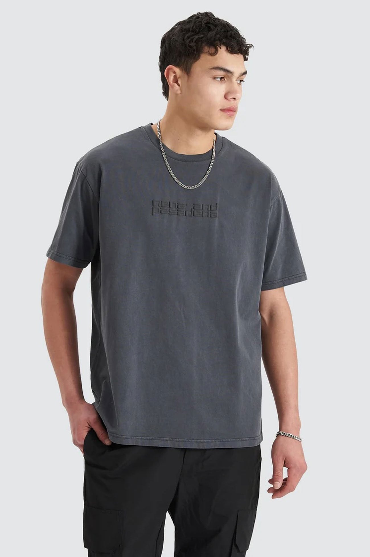 Post-Industrial Heavy Box Fit Tee Pigment Asphalt