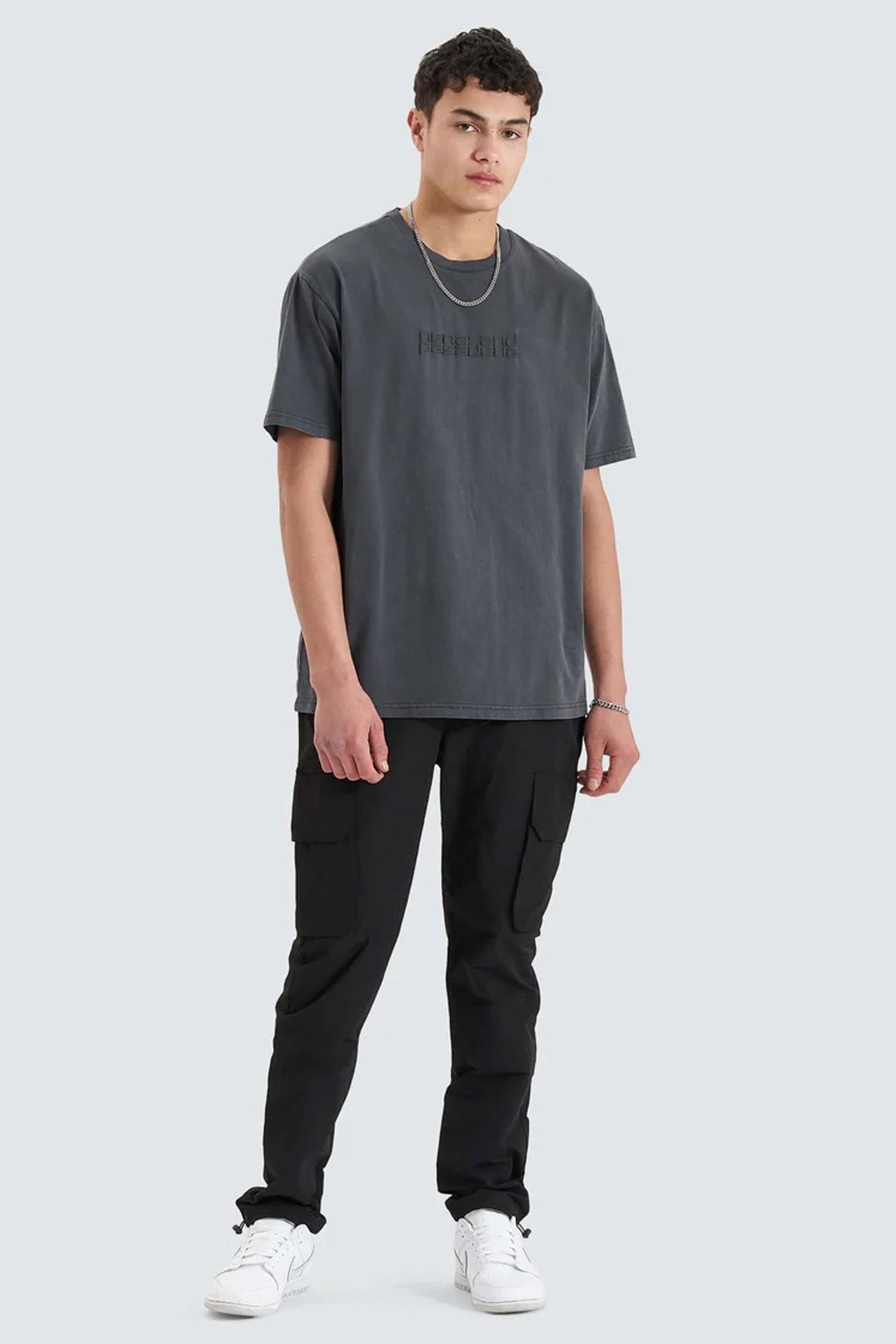 Post-Industrial Heavy Box Fit Tee Pigment Asphalt