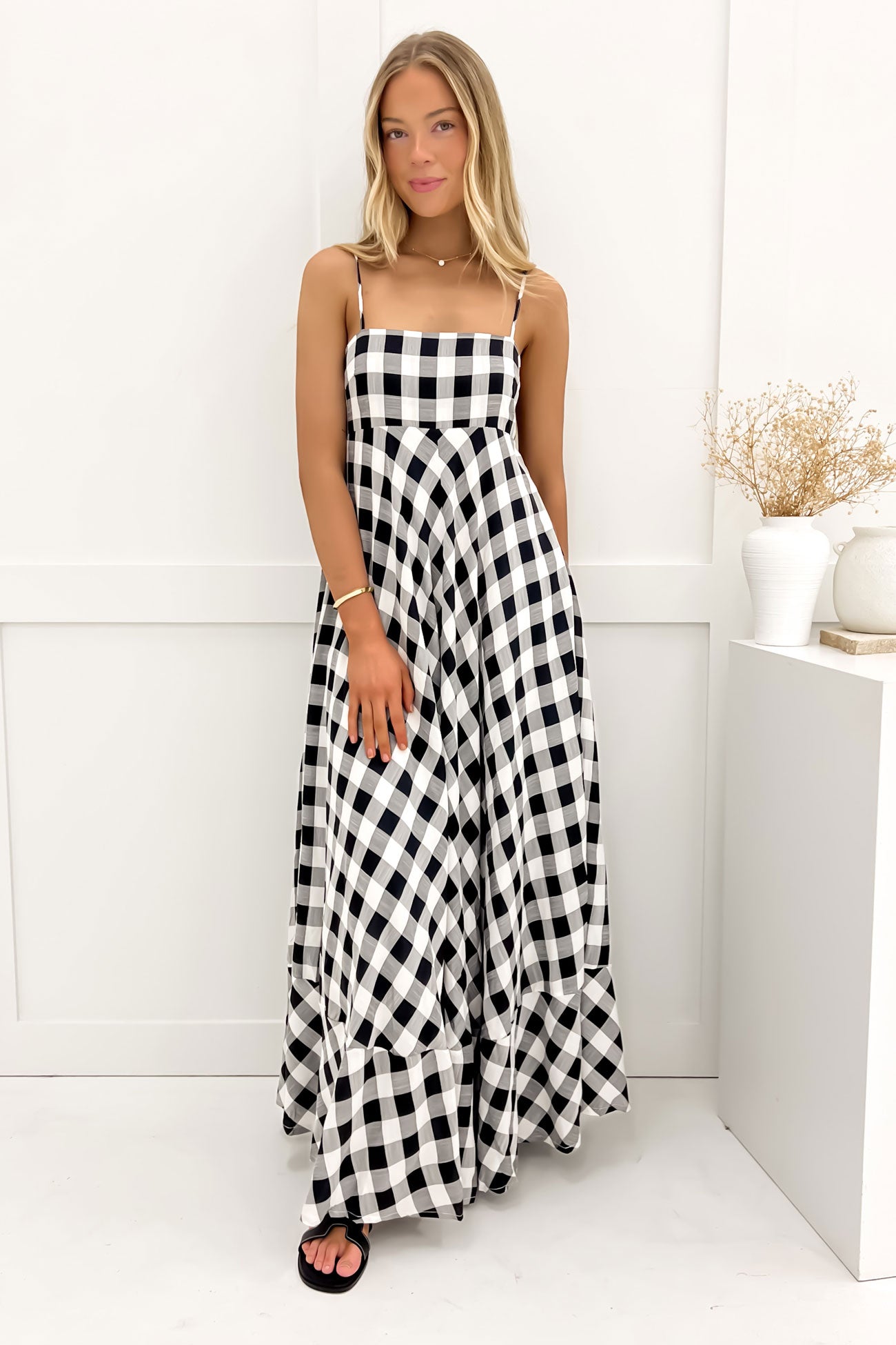 Raine Maxi Dress Black Check