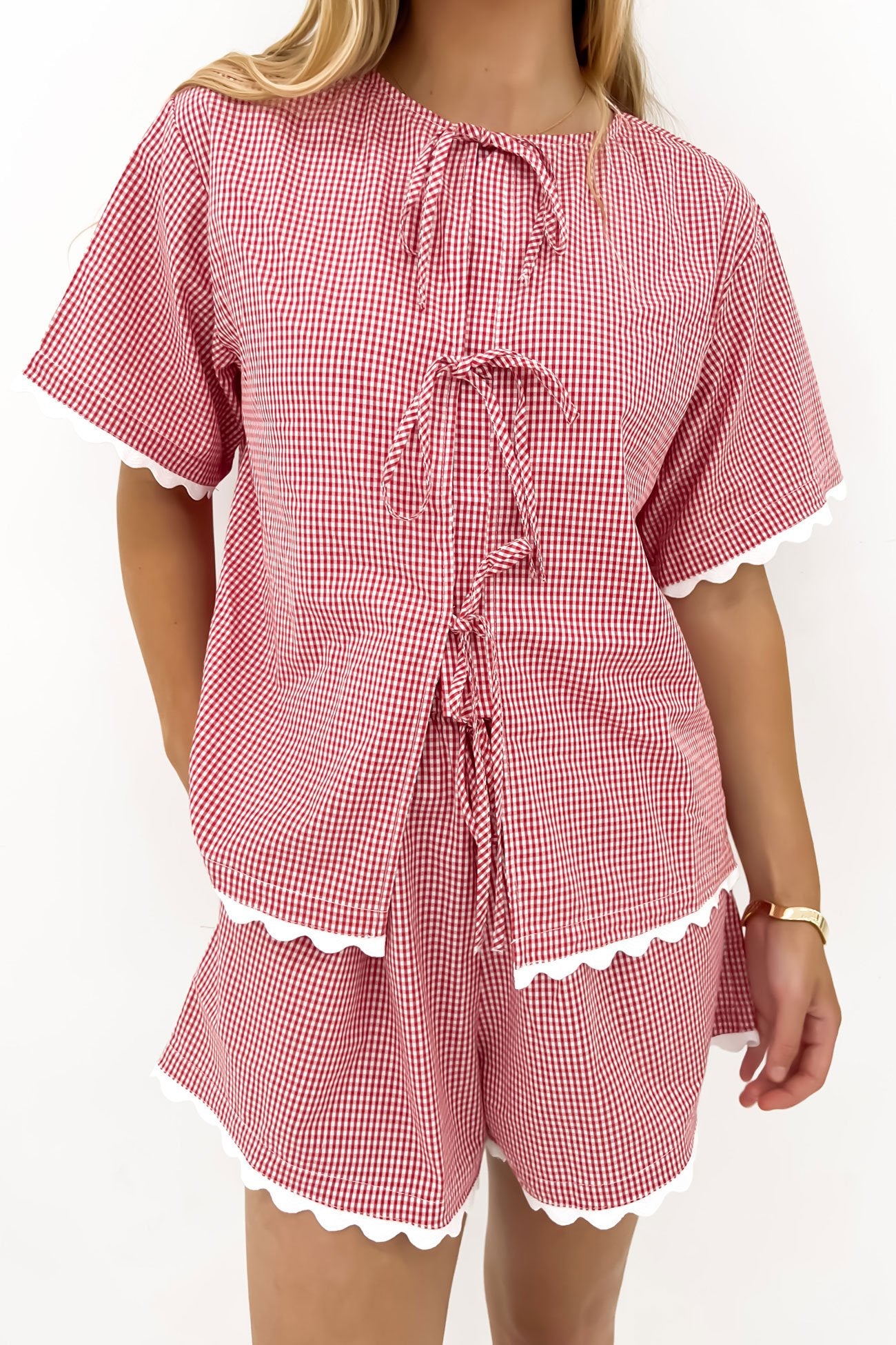 Remi Top Red Gingham