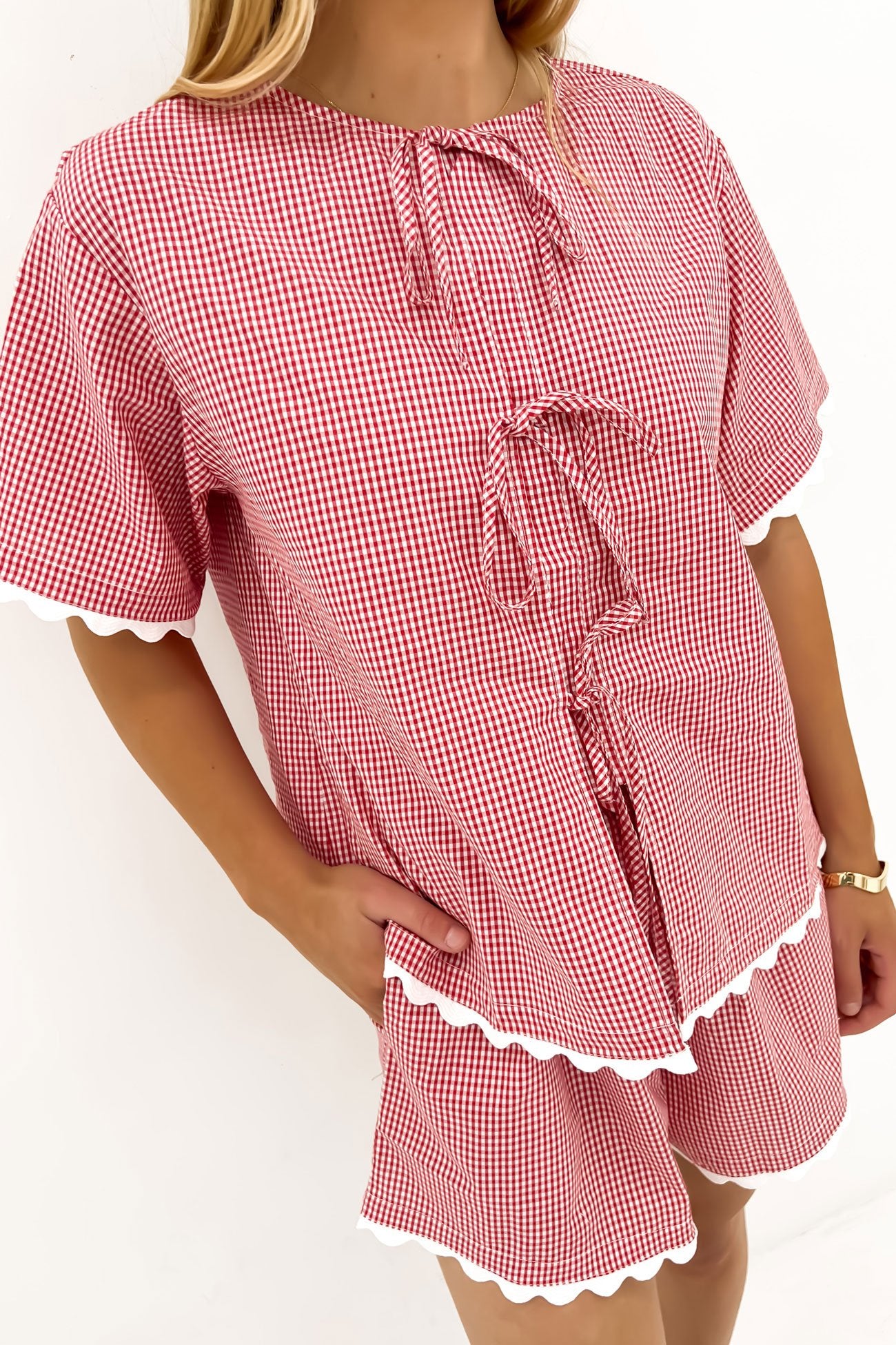 Remi Top Red Gingham