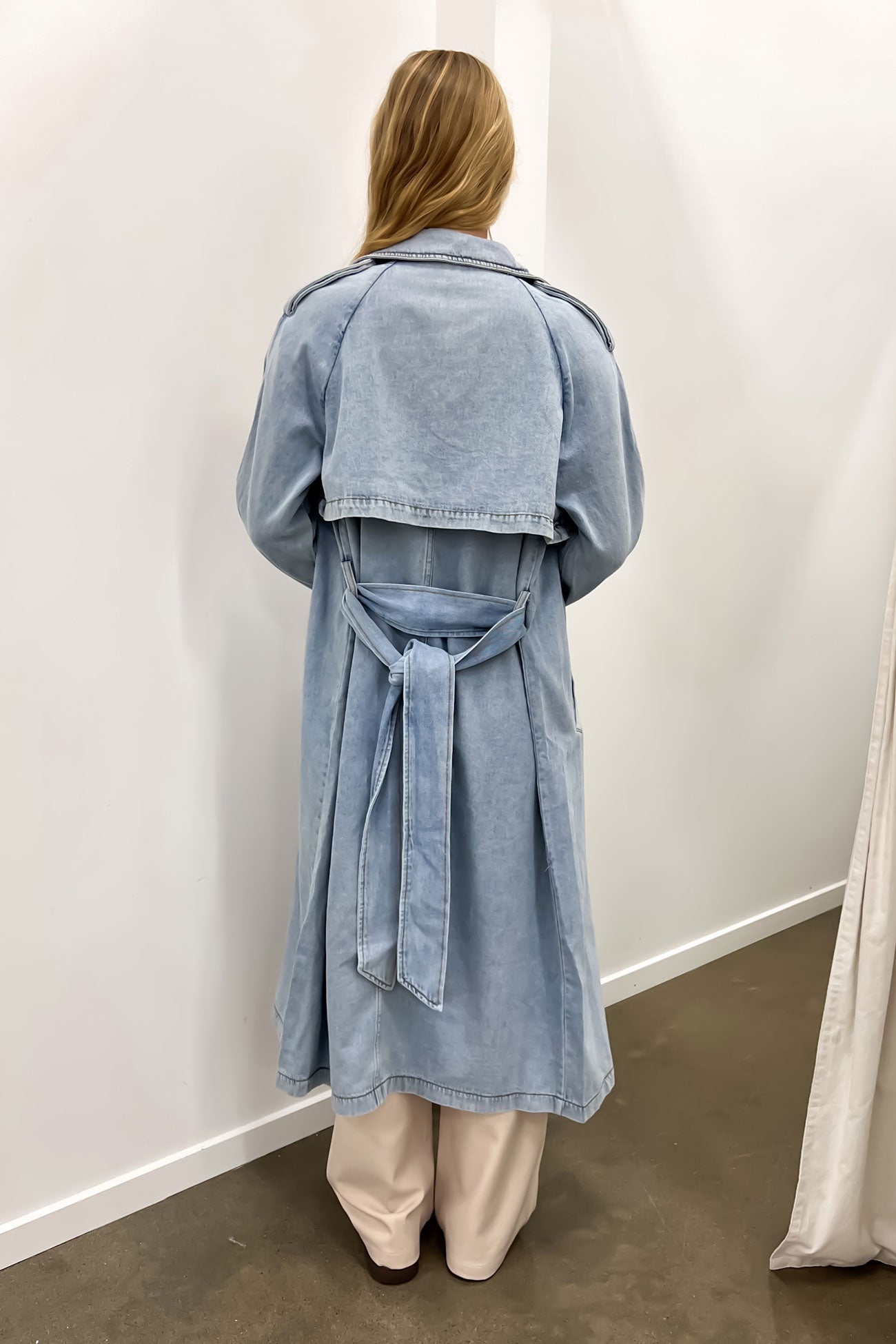 Rio Trench Coat Light Blue