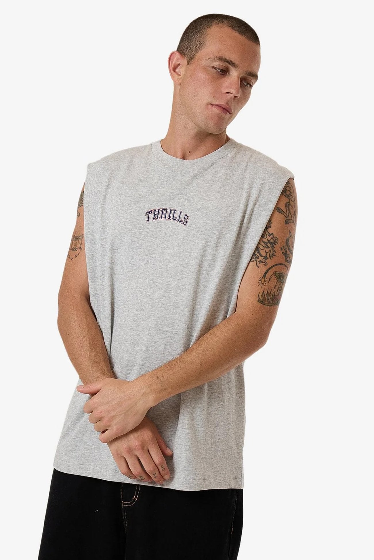 Roosevelt Merch Fit Muscle Tee Snow Marle