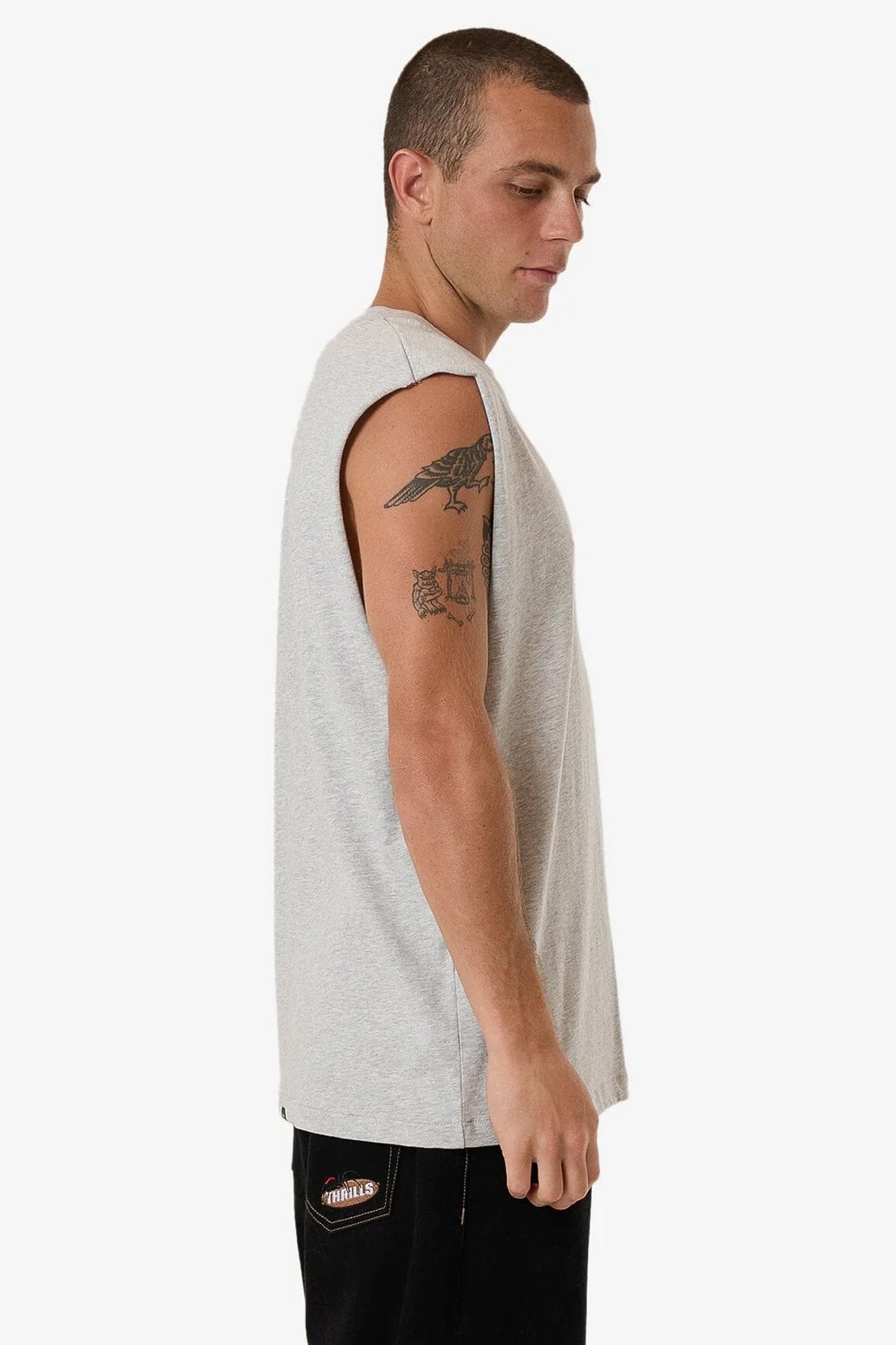 Roosevelt Merch Fit Muscle Tee Snow Marle