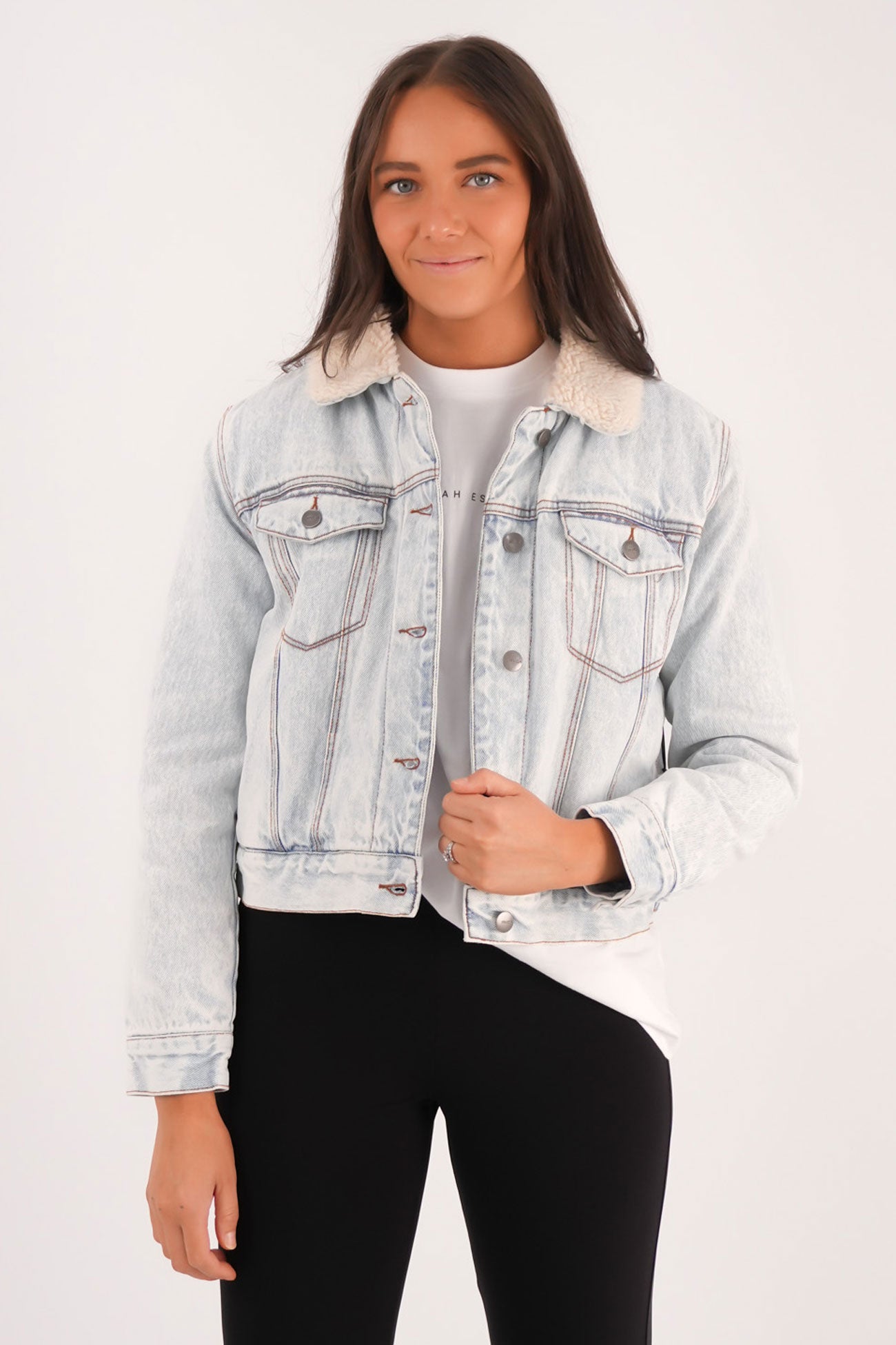 Roy Sherpa Denim Jacket Ash Blue